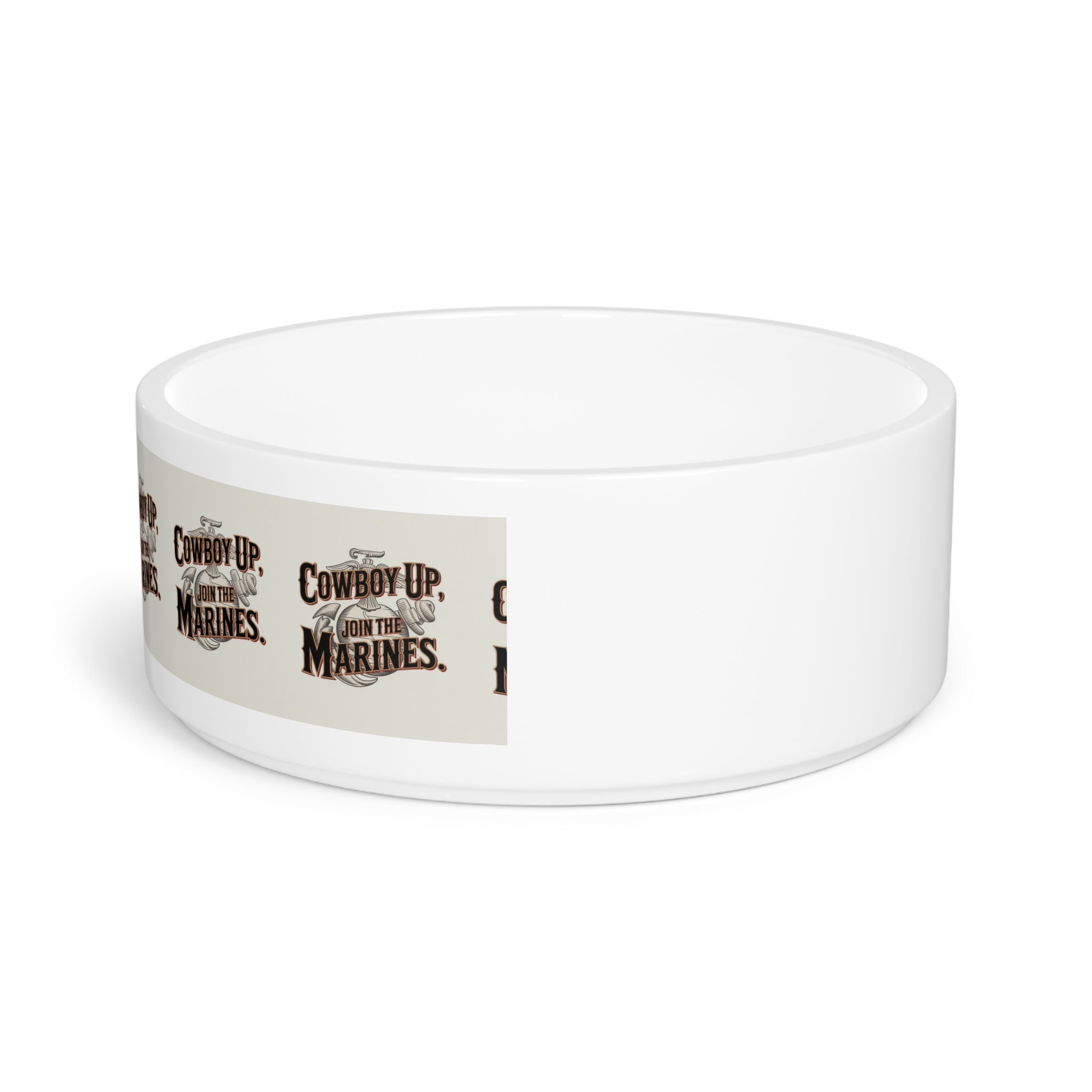 Cowboy Up Personalized Pet Bowl for Marines