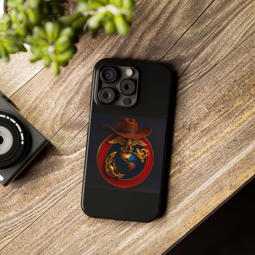 Slim Phone Case with Marine Corps Eagle Globe and Anchor Design