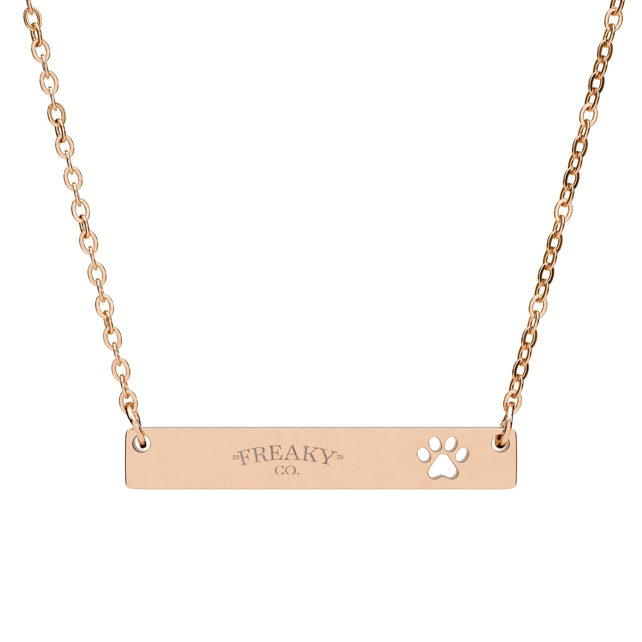 Engraved Paw Print Necklace for Pet Lovers