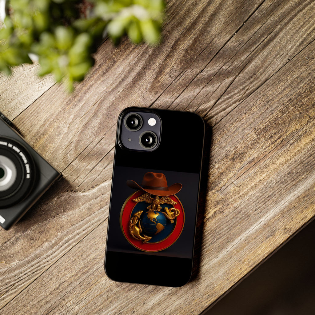Slim Phone Case with Marine Corps Eagle Globe and Anchor Design