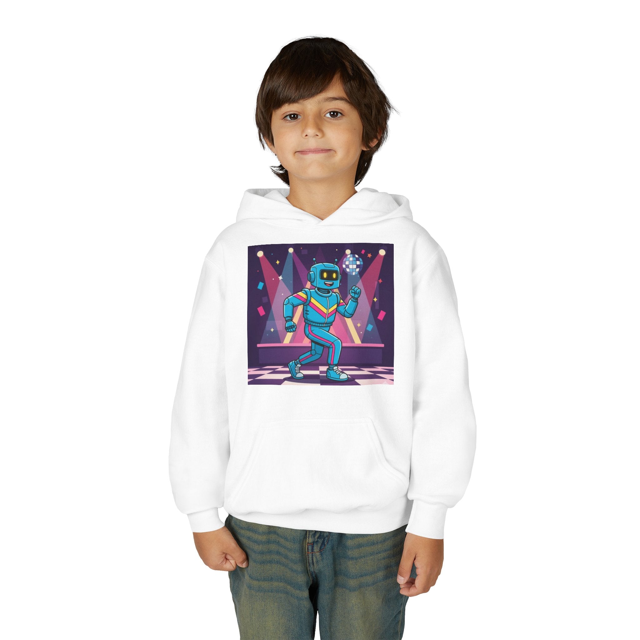 Kids Robot Disco Hoodie — 'Freaky Ko' Back Logo Youth Sweatshirt