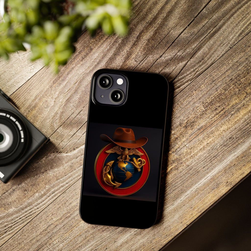 Slim Phone Case with Marine Corps Eagle Globe and Anchor Design