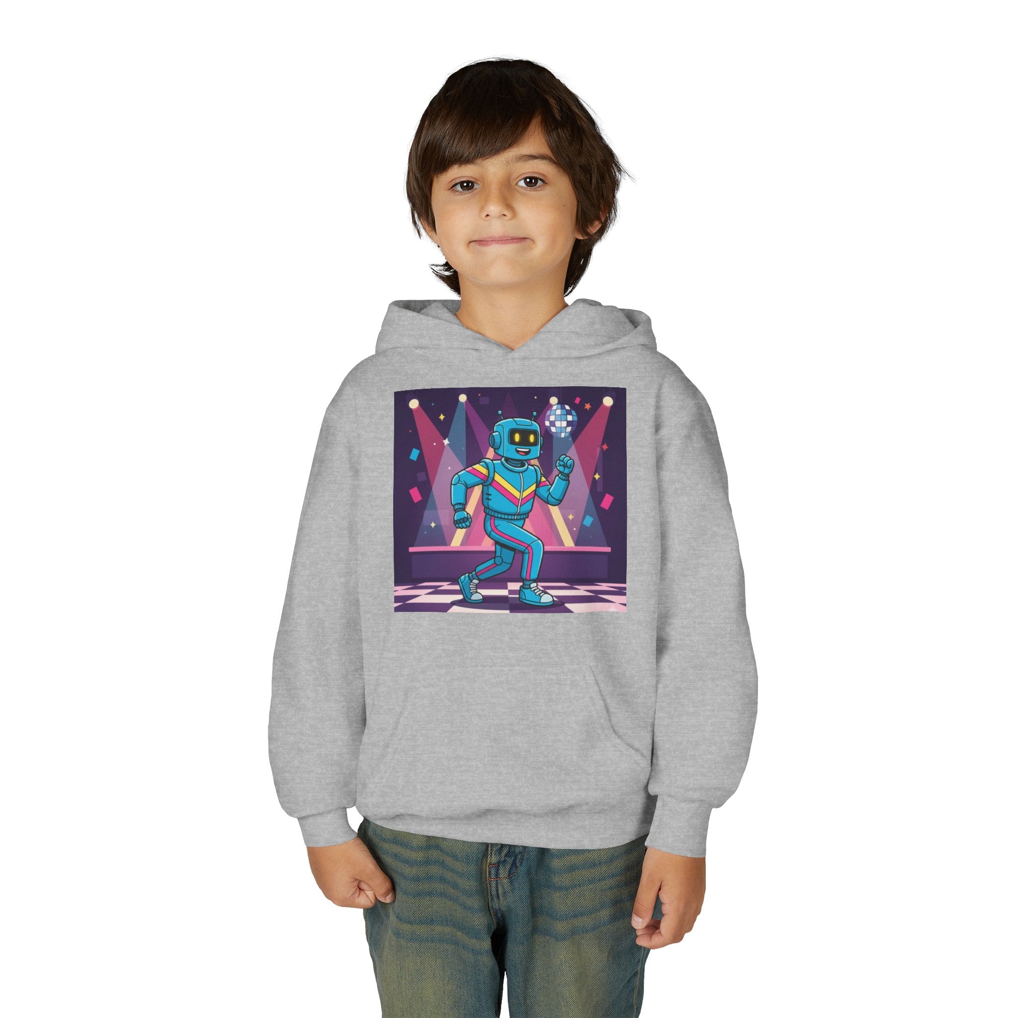 Kids Robot Disco Hoodie — 'Freaky Ko' Back Logo Youth Sweatshirt