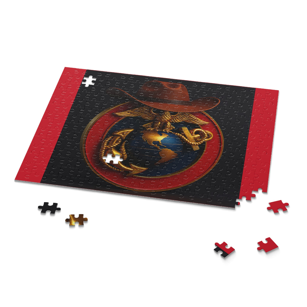 Marine Corps Emblem Puzzle (120, 252, 500-Piece) - Perfect Gift for Veterans and Enthusiasts