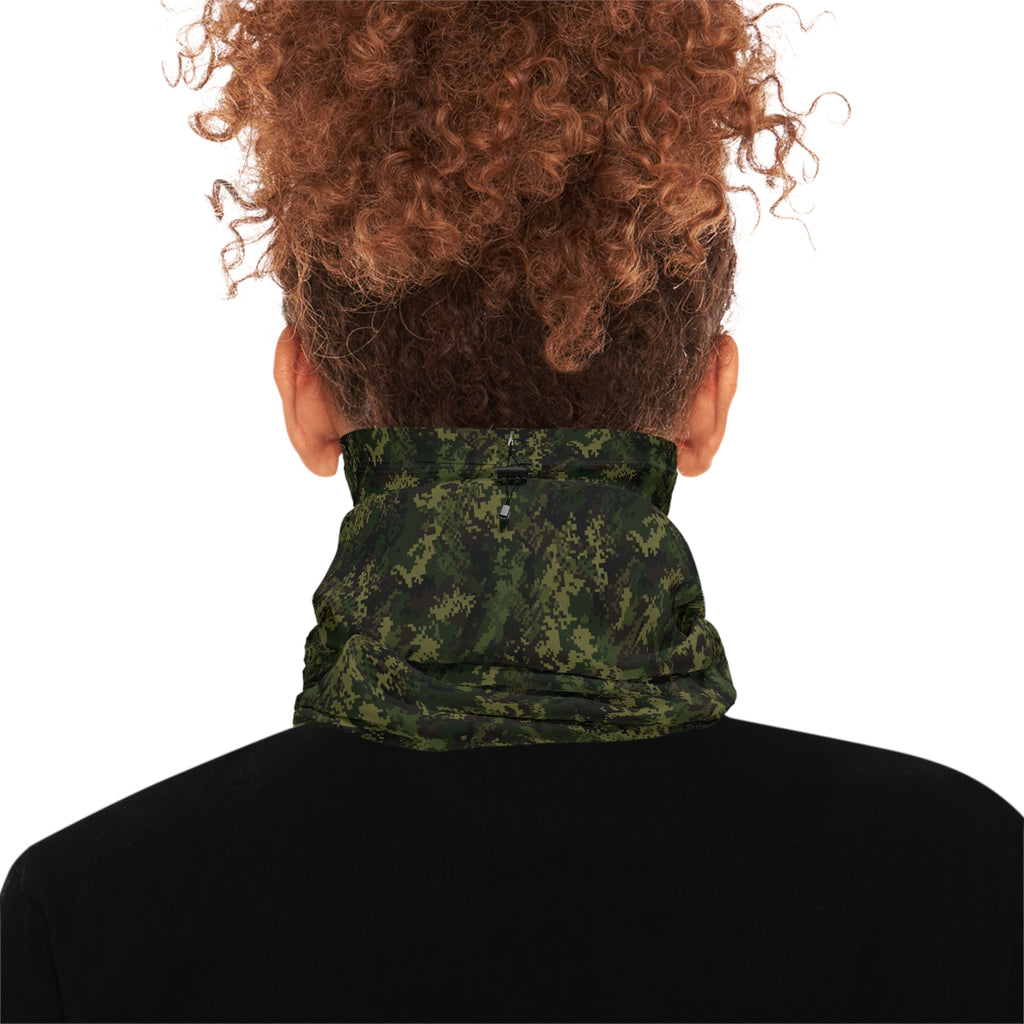 Camo Winter Neck Gaiter with Drawstring — Warm Outdoor Face Mask