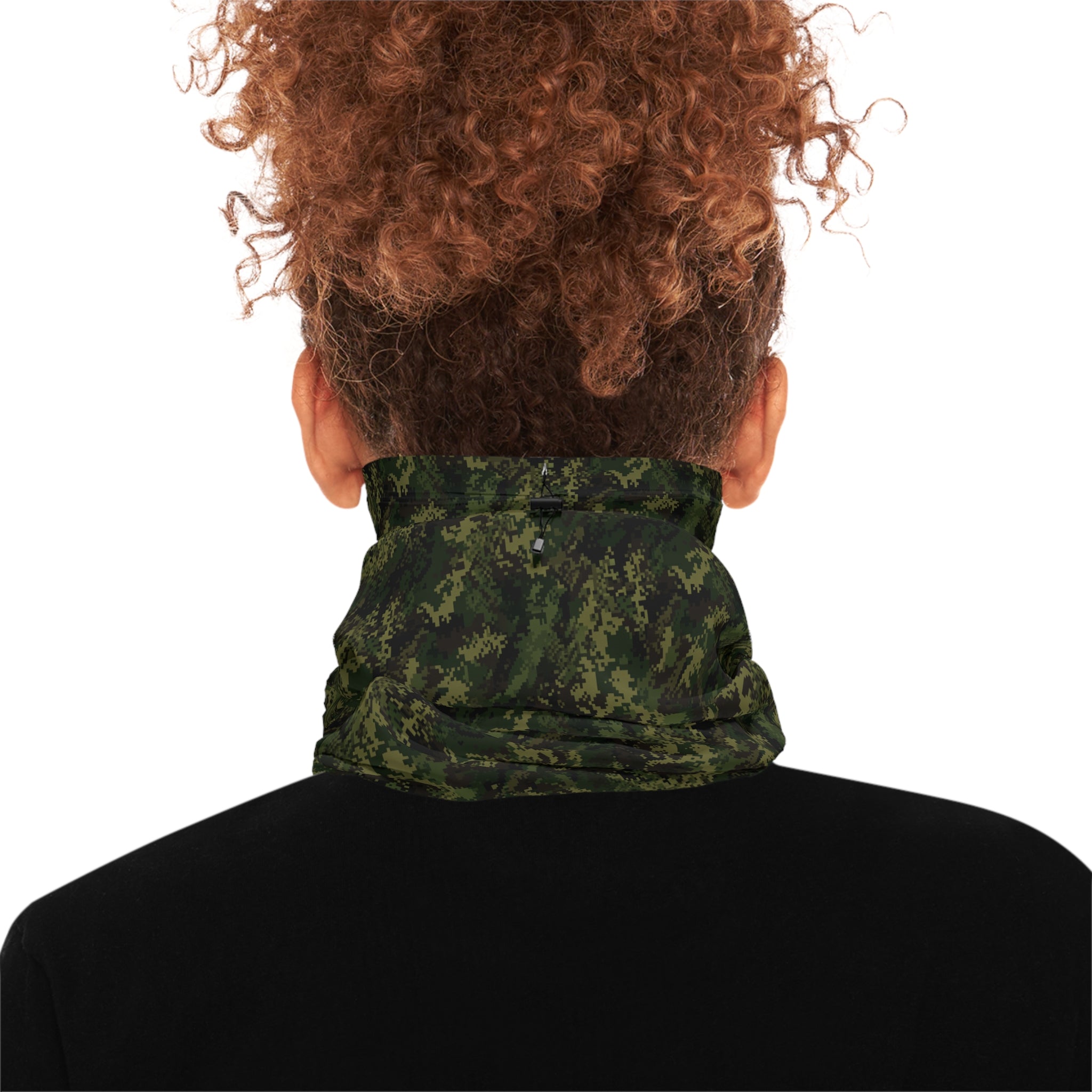 Camo Winter Neck Gaiter with Drawstring — Warm Outdoor Face Mask