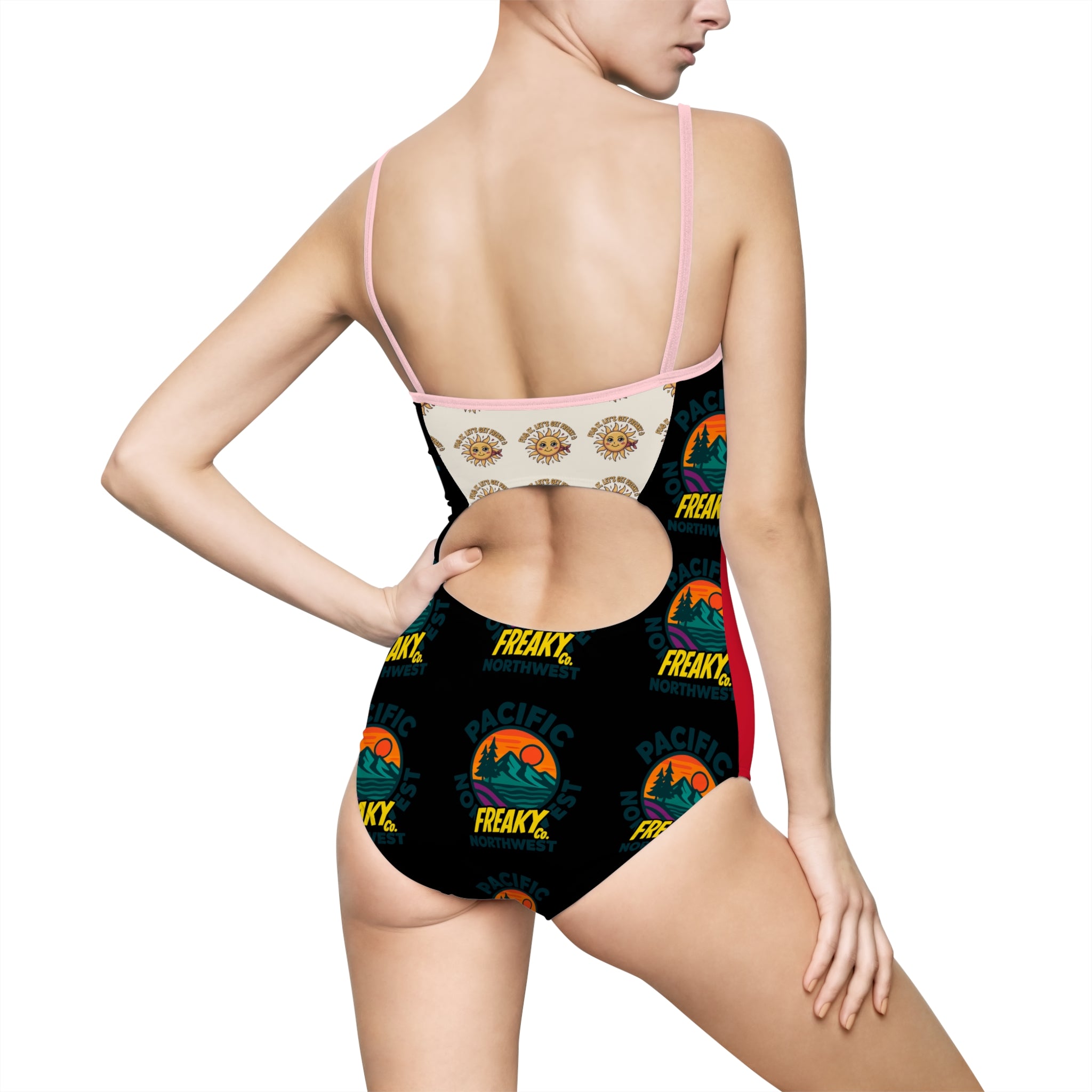 Vibrant Women's One-Piece Swimsuit - "I'm Beautiful" Design