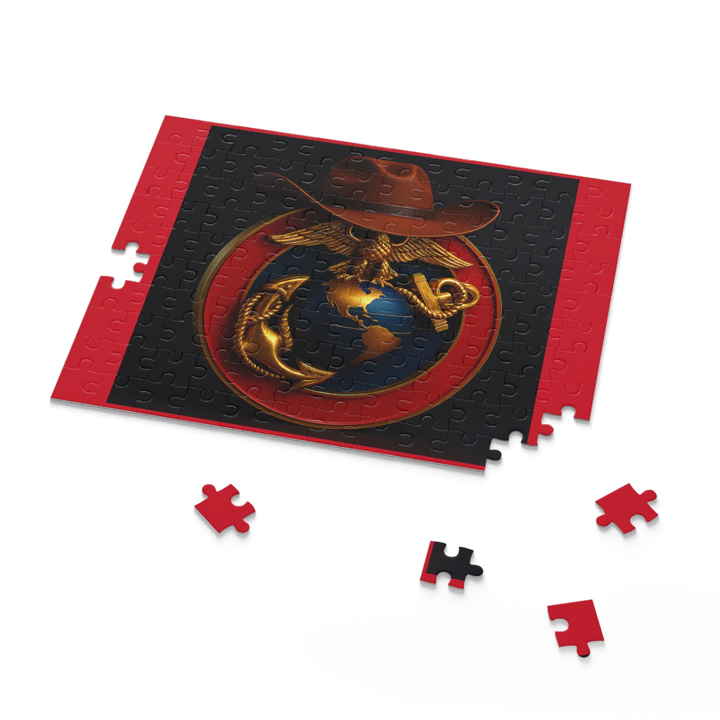 Marine Corps Emblem Puzzle (120, 252, 500-Piece) - Perfect Gift for Veterans and Enthusiasts