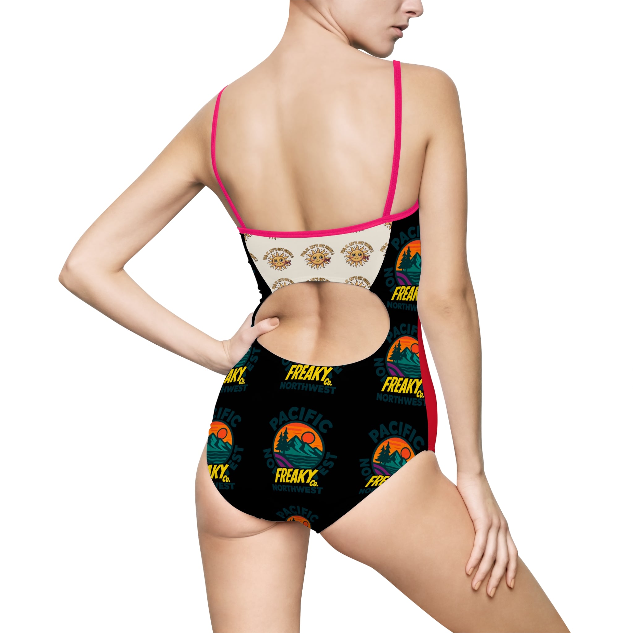 Vibrant Women's One-Piece Swimsuit - "I'm Beautiful" Design