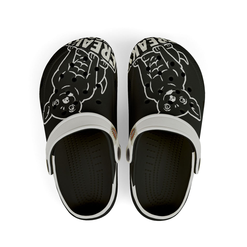 Kid's Fun EVA Foam Clogs - Trendy Black Design with Playful Dog Graphic