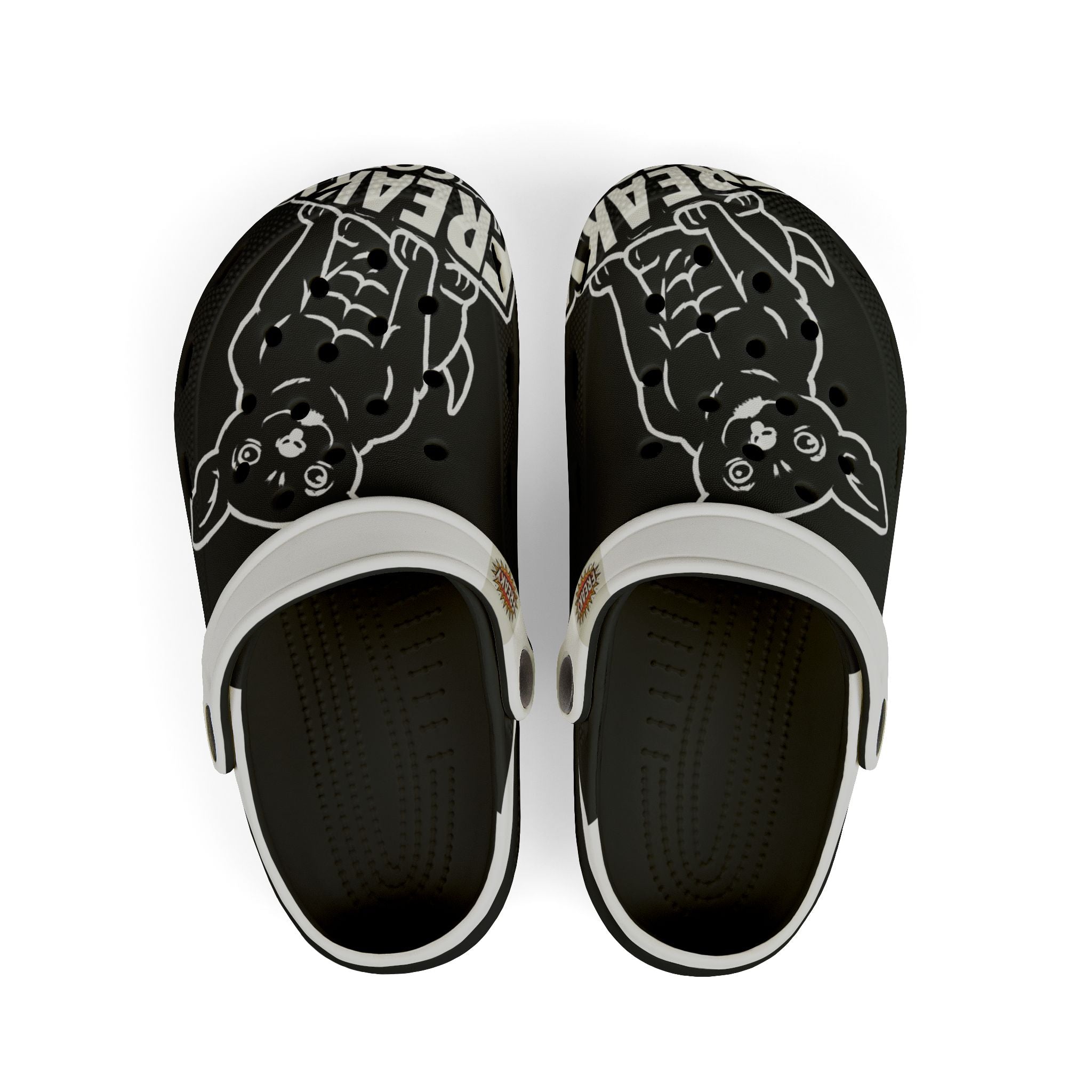 Kid's Fun EVA Foam Clogs - Trendy Black Design with Playful Dog Graphic