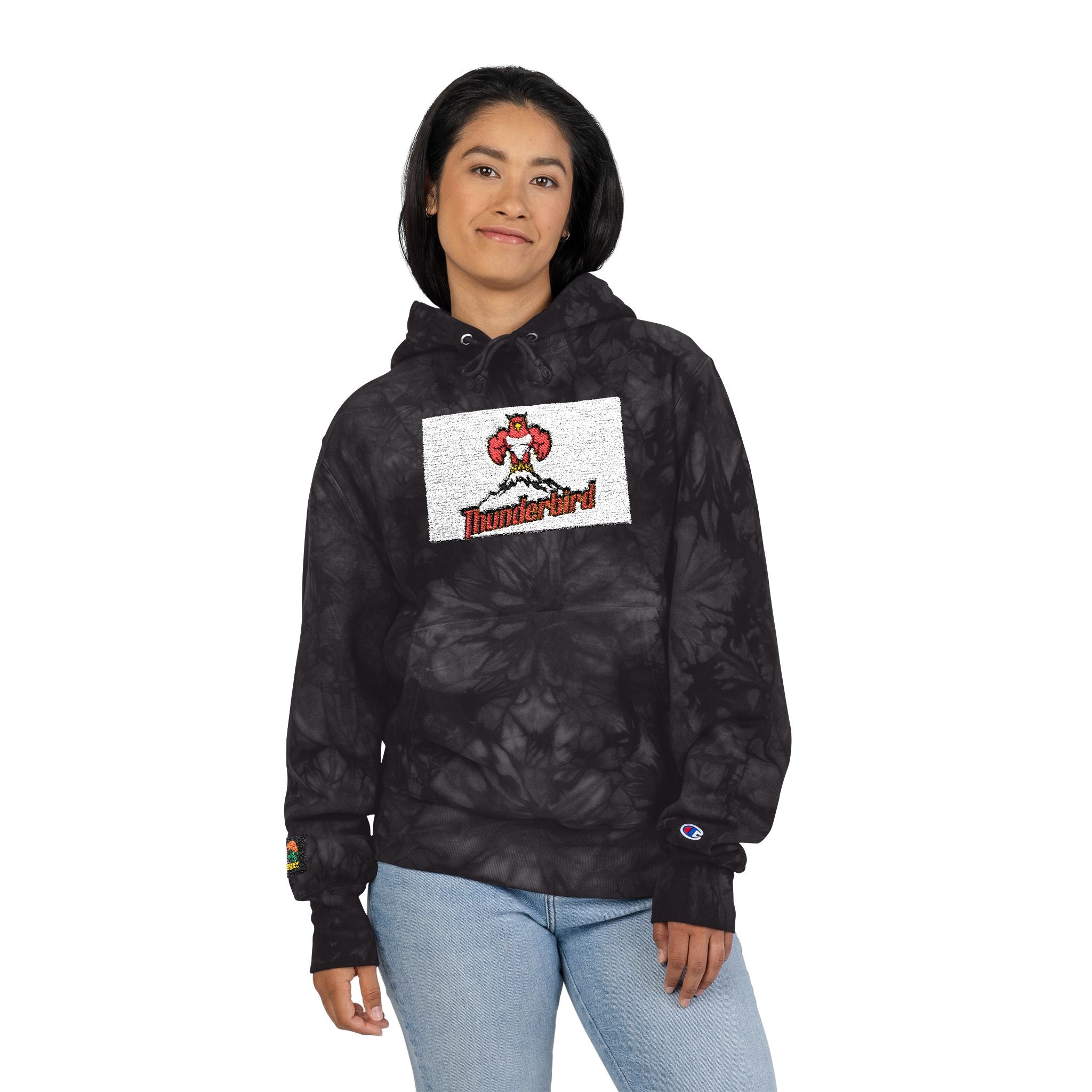 Tie-Dye Embroidered Unisex Champion Hoodie - Stylish Comfort for Every Occasion