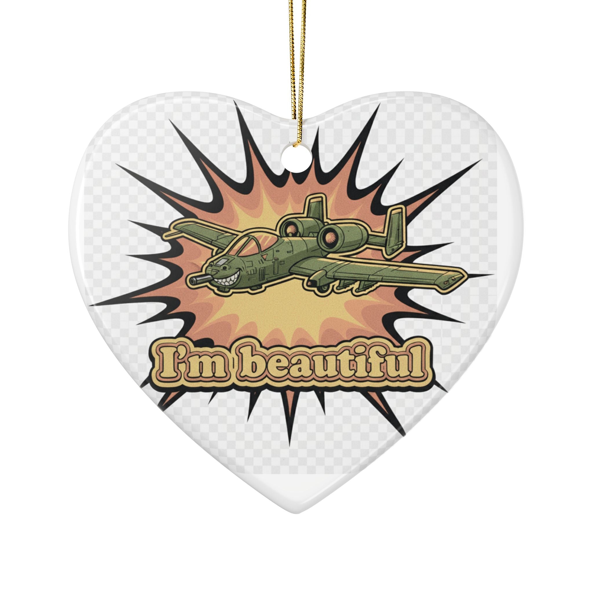 Military-Themed Ceramic Ornaments - Unique Dual-Sided Holiday Decor