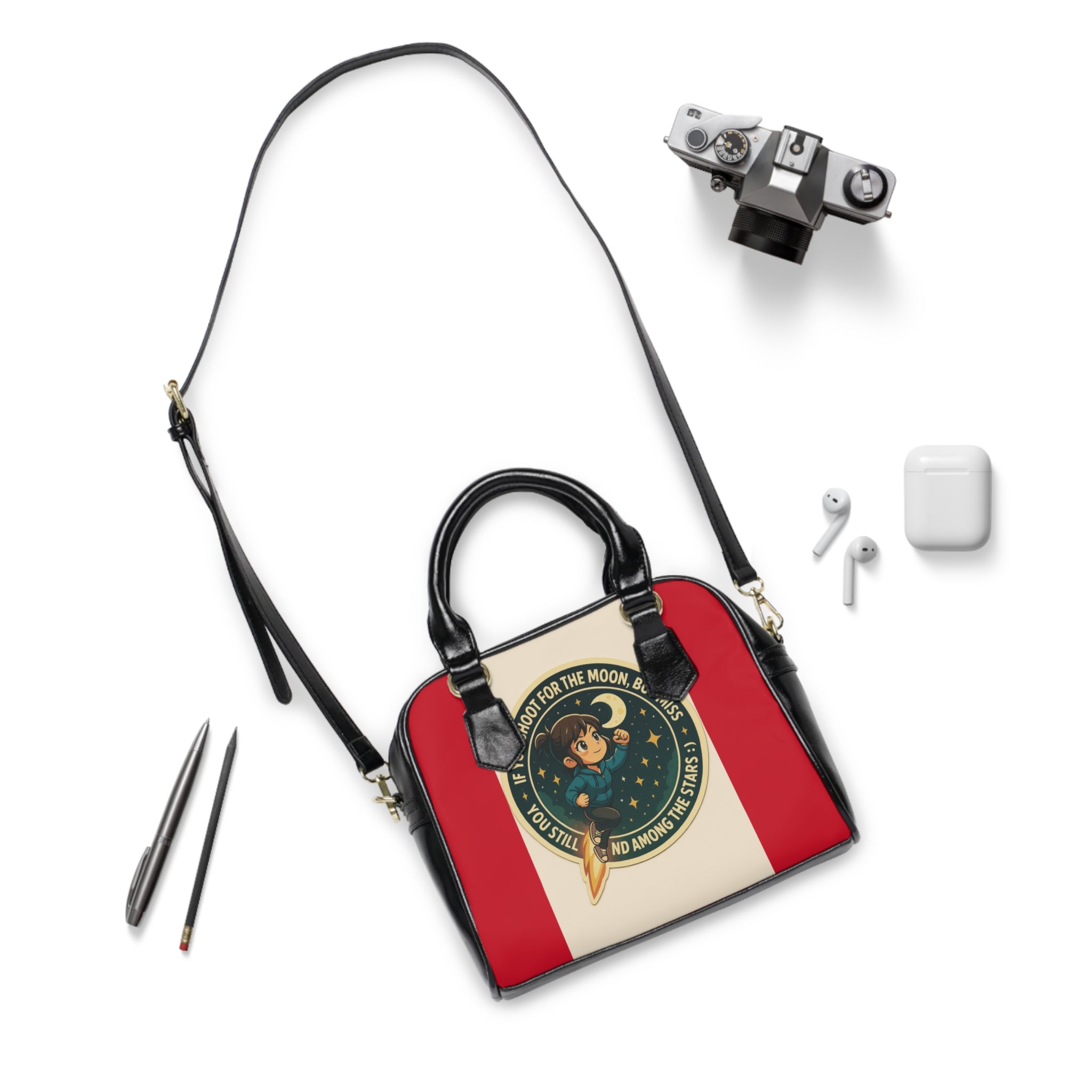Stylish Shoulder Handbag with Space and Winner Designs