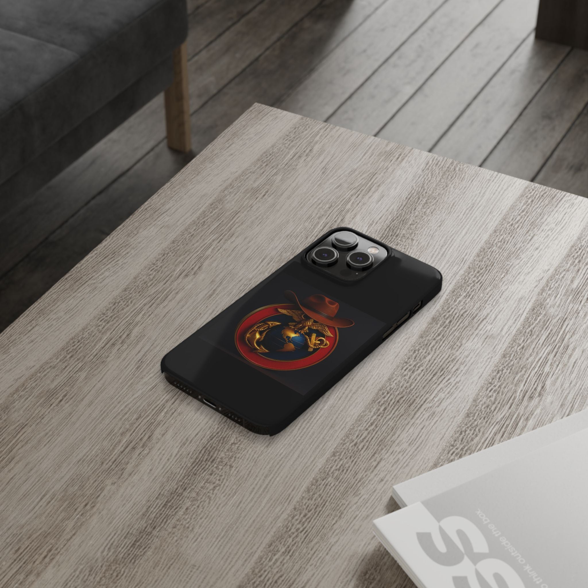 Slim Phone Case with Marine Corps Eagle Globe and Anchor Design