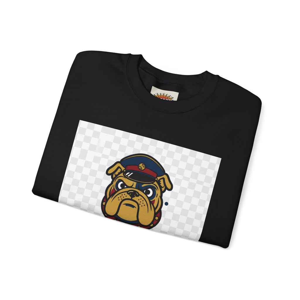 Bulldog Crewneck Sweatshirt — "Devil Dog" Military Mascot Graphic