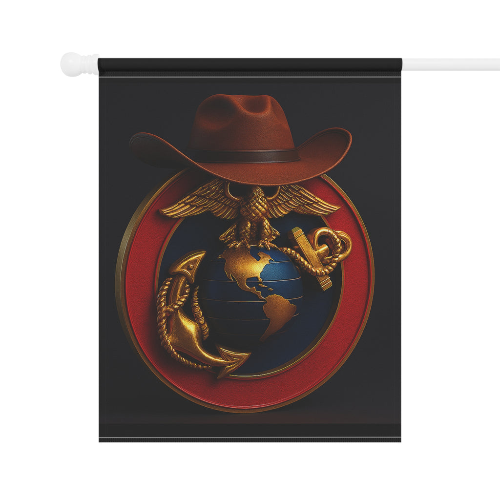 Patriotic Garden Banner with Eagle and Globe Design