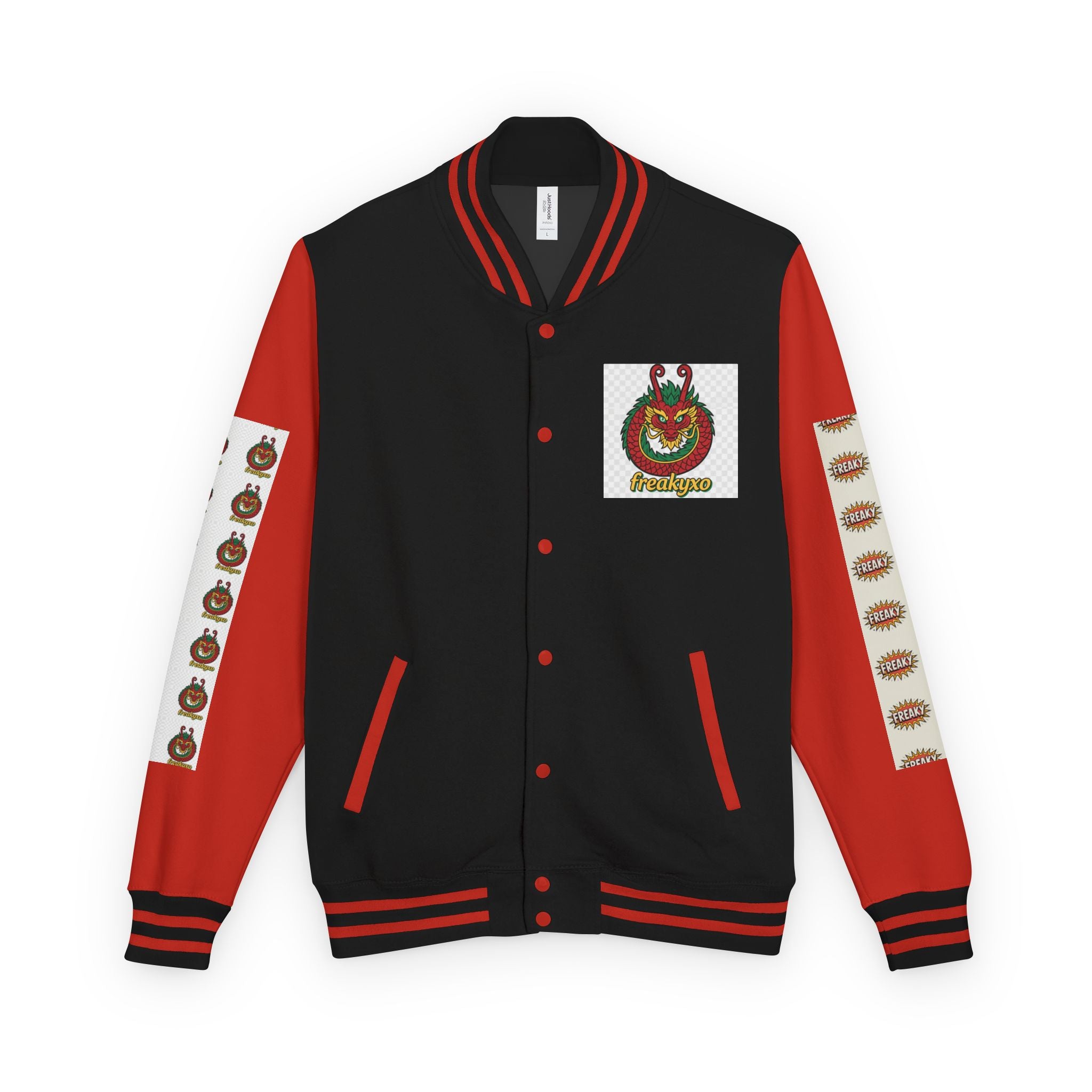 Retro Letterman Jacket with Cheerful Graphics