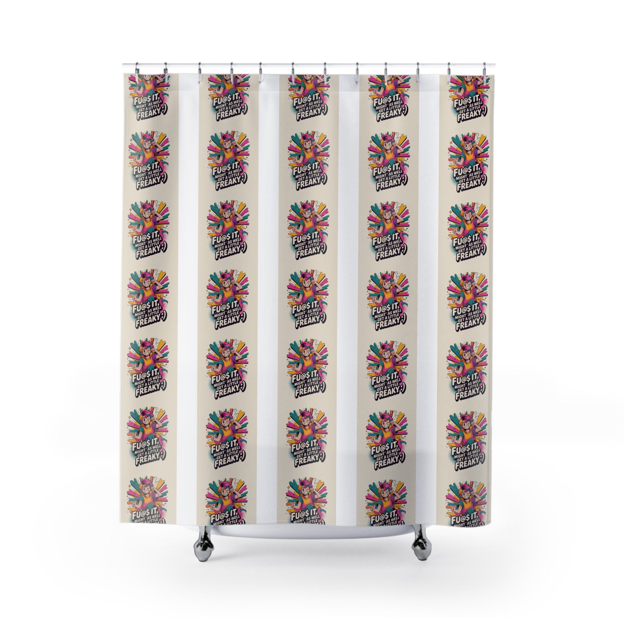 Freaky Fun Shower Curtain - Colorful Quirky Bathroom Decor