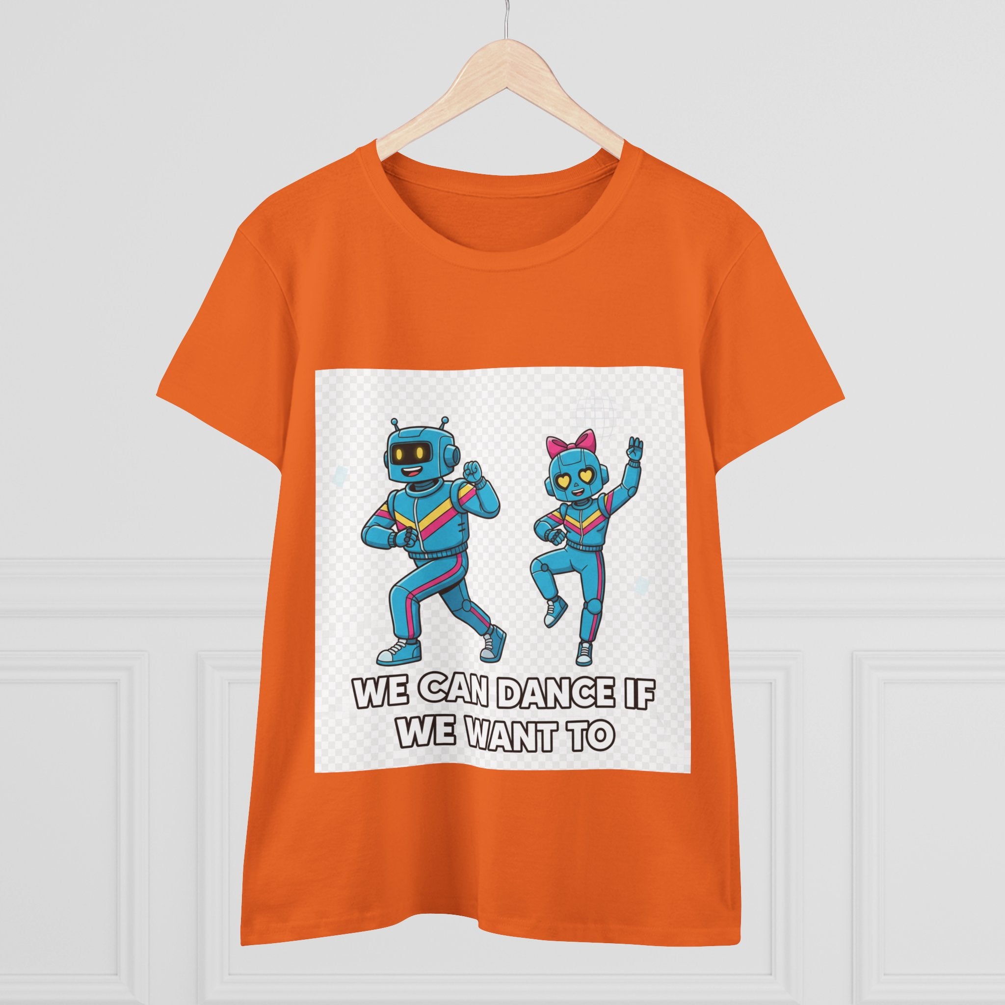 Dancing Robots Tee — “We Can Dance If We Want To” Women's Cotton T‑Shirt