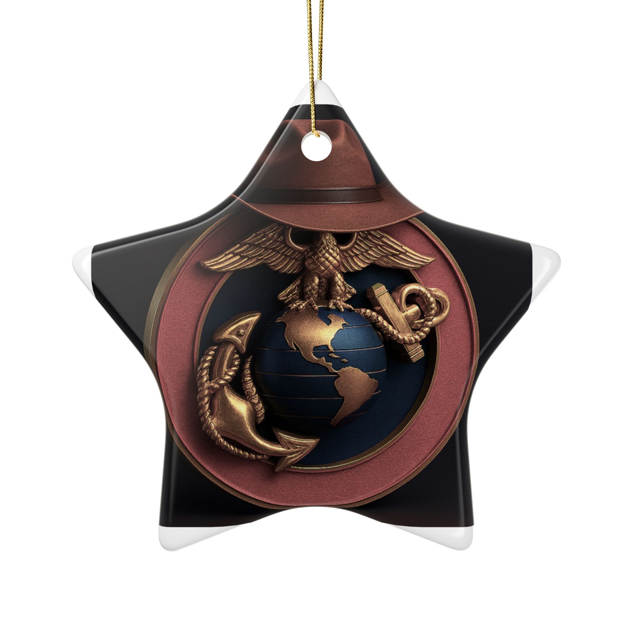 Military-Themed Ceramic Ornaments - Unique Dual-Sided Holiday Decor