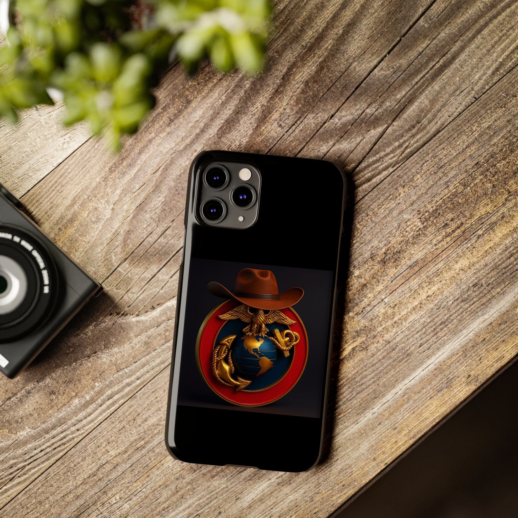 Slim Phone Case with Marine Corps Eagle Globe and Anchor Design