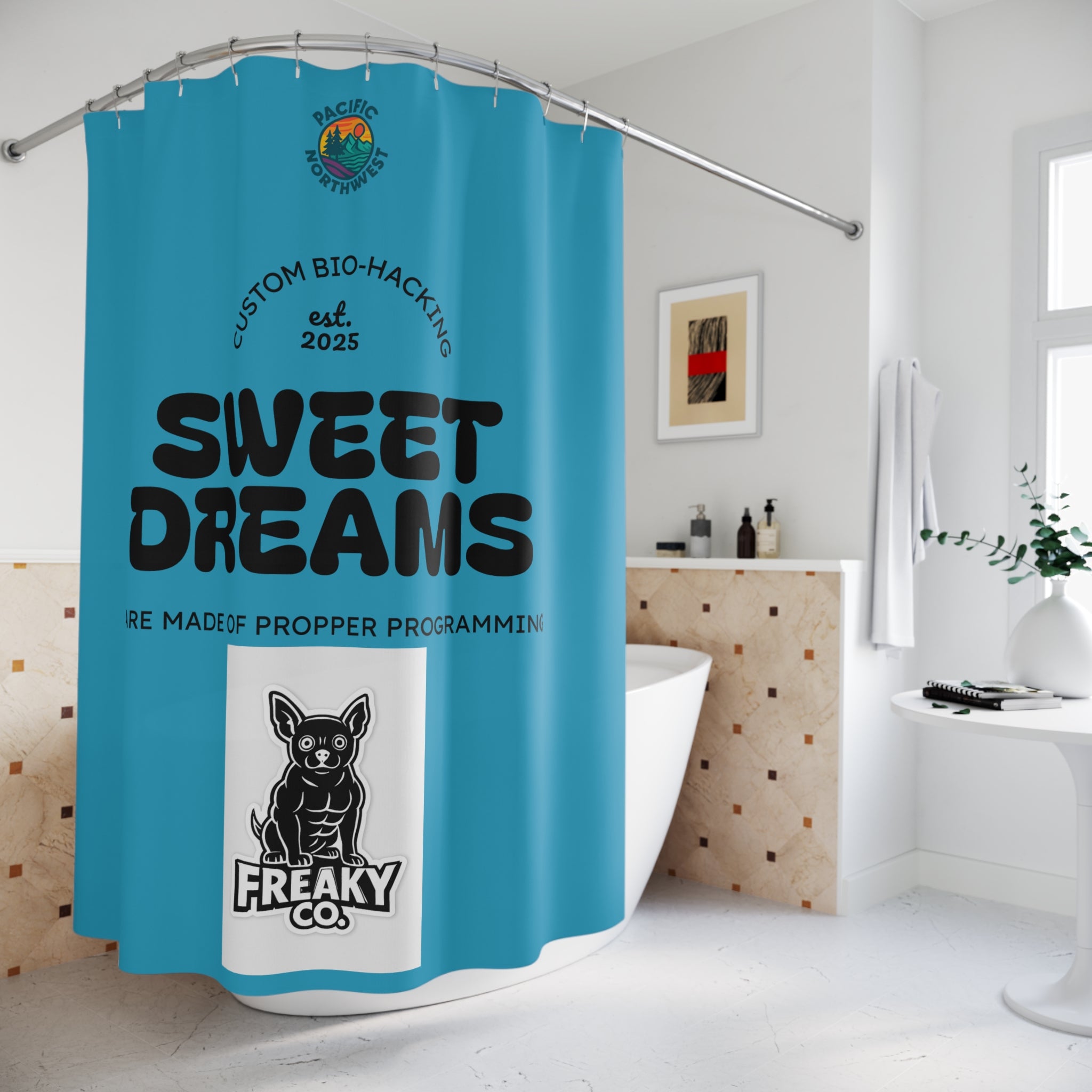 Bio-Hacking Shower Curtain - Sweet Dreams Design