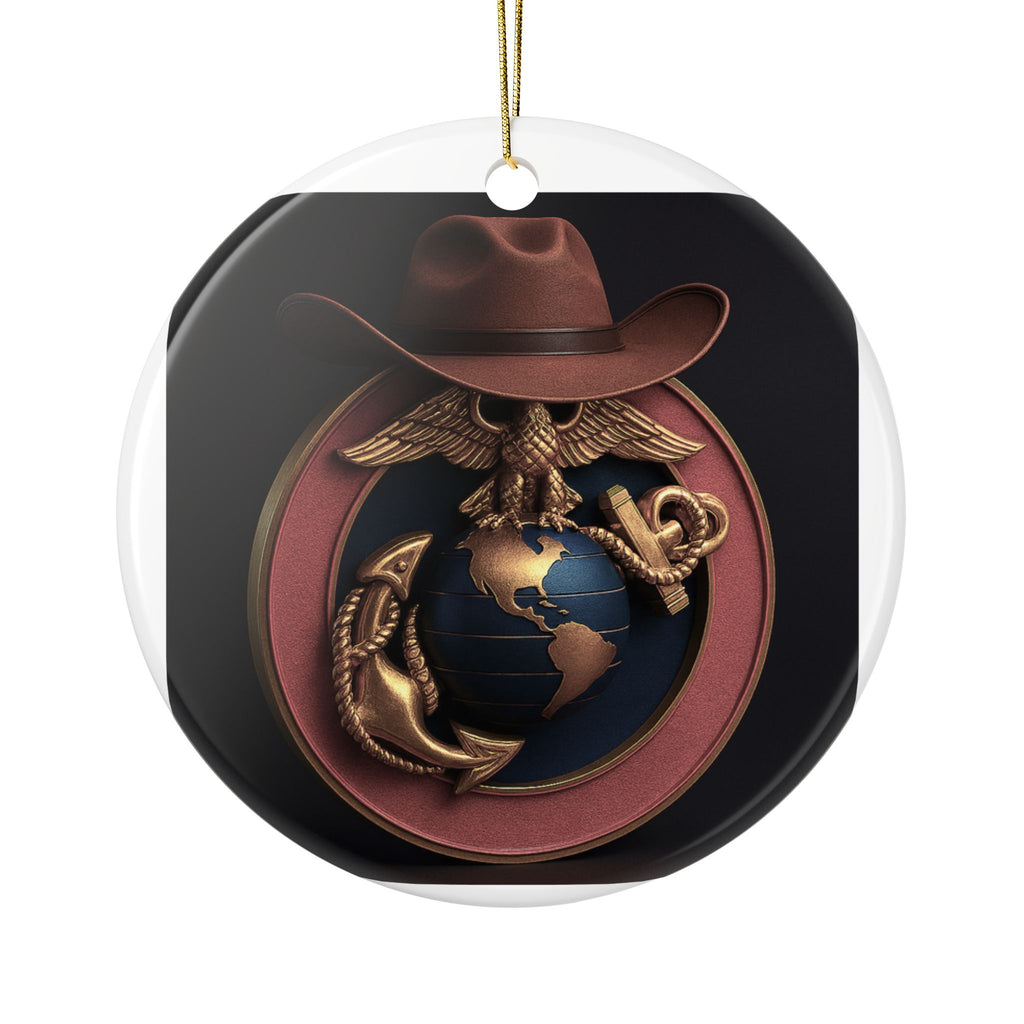 Military-Themed Ceramic Ornaments - Unique Dual-Sided Holiday Decor