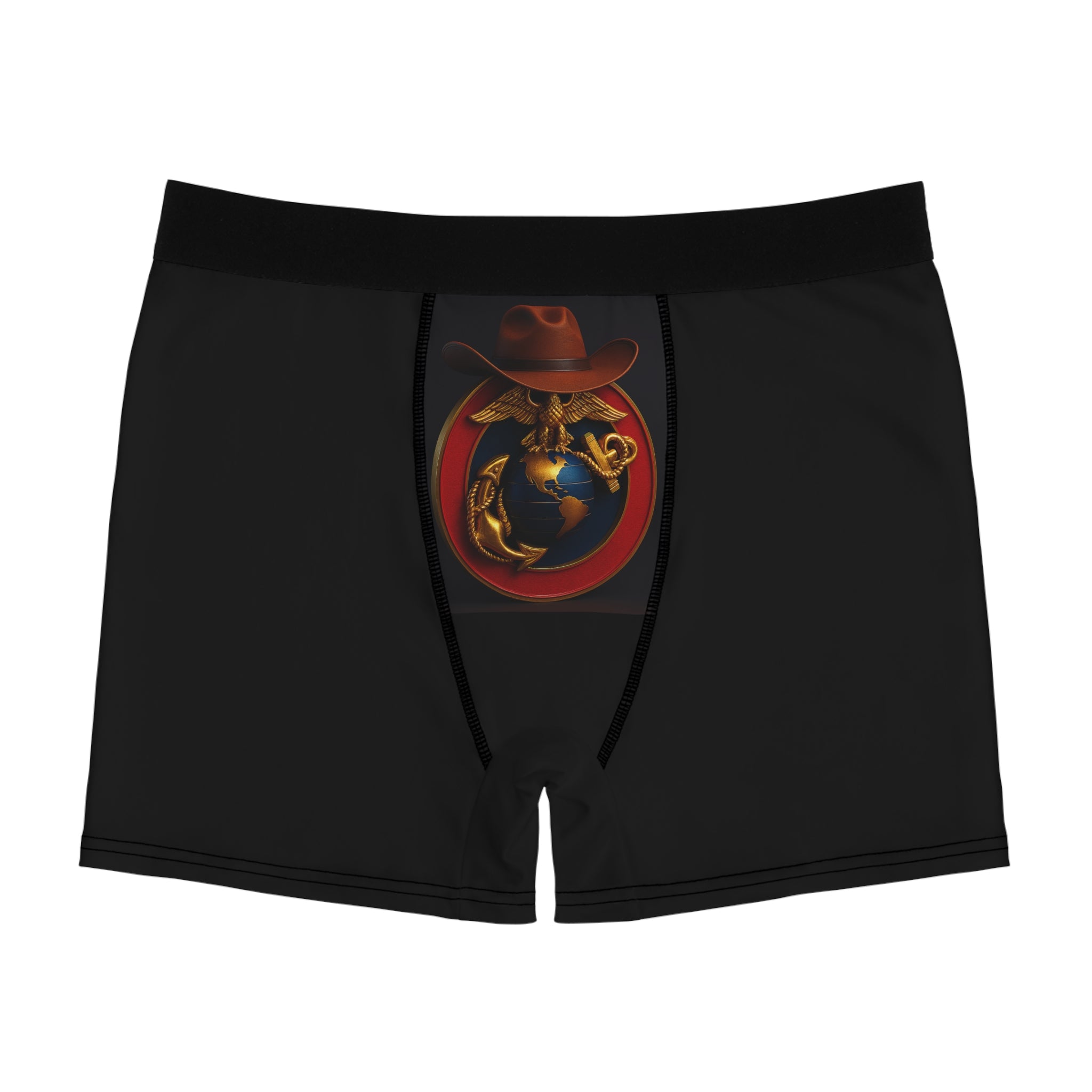 Marine-Themed Boxer Briefs - Cowboy Up Design