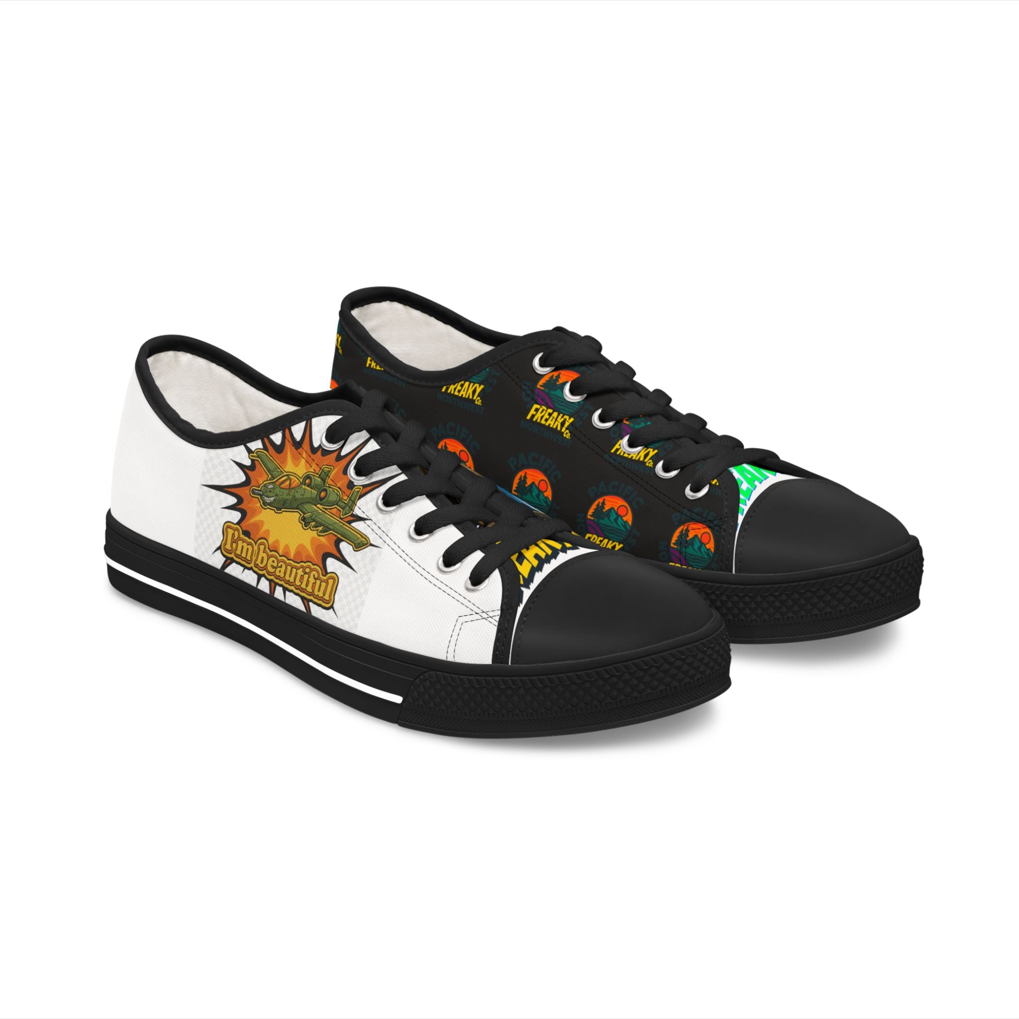 Vibrant Graphic Women's Low Top Sneakers - Perfect for Everyday Style