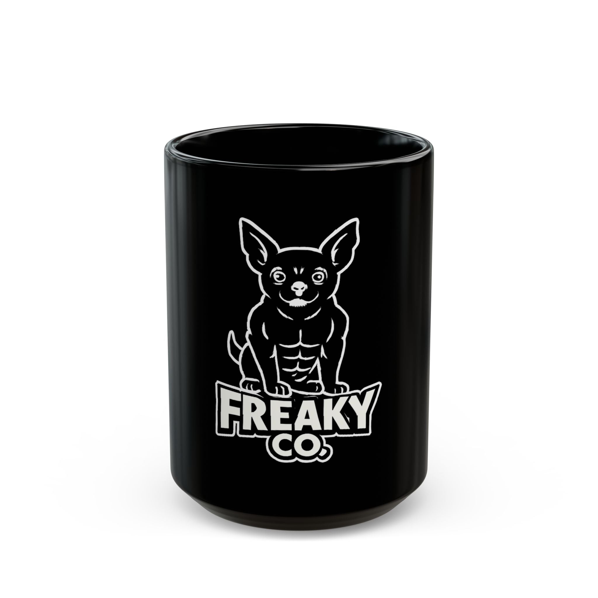 Freaky Co. Black Mug - Cool Chihuahua Design for Dog Lovers