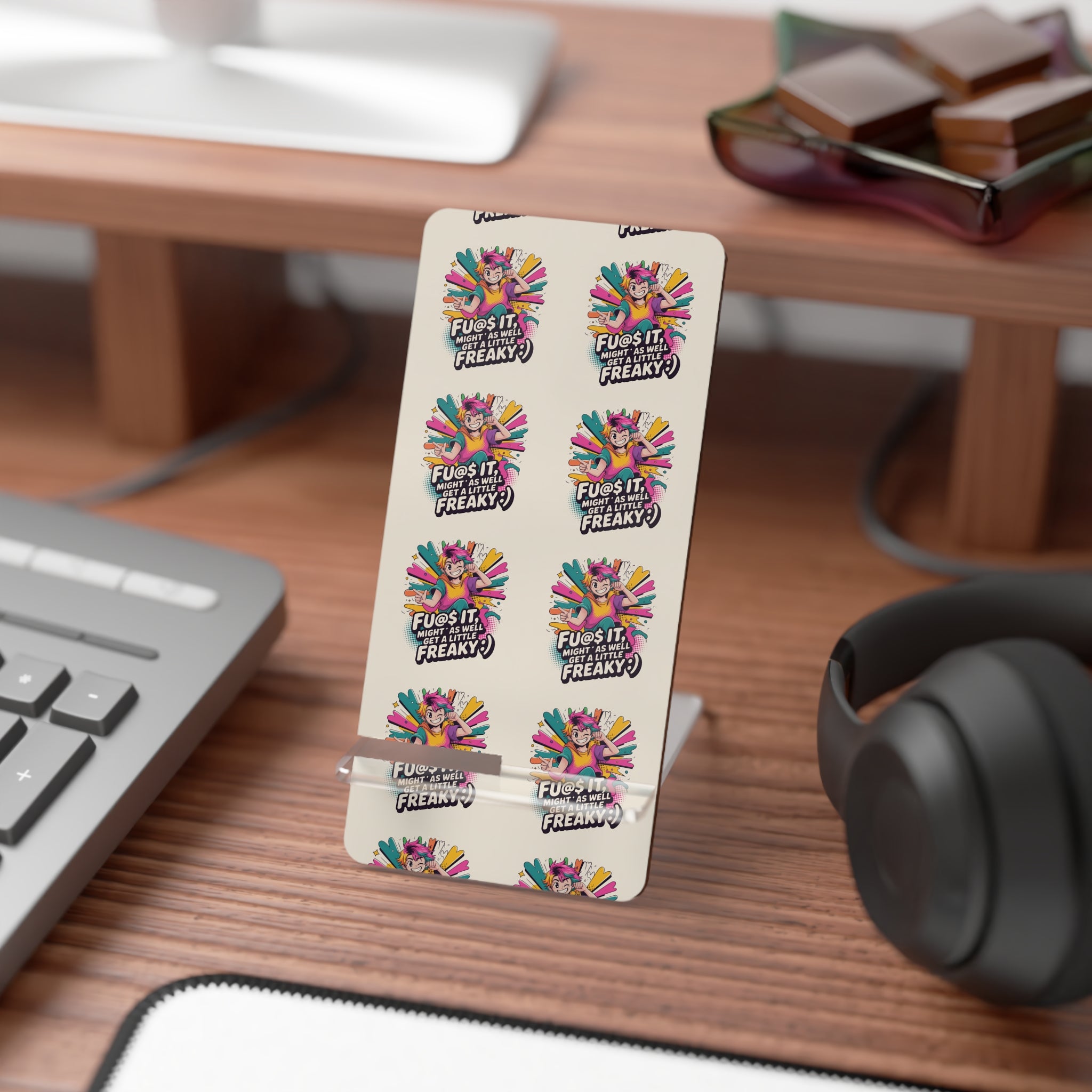 Colorful Mobile Display Stand for Smartphones - Fun & Funky Design