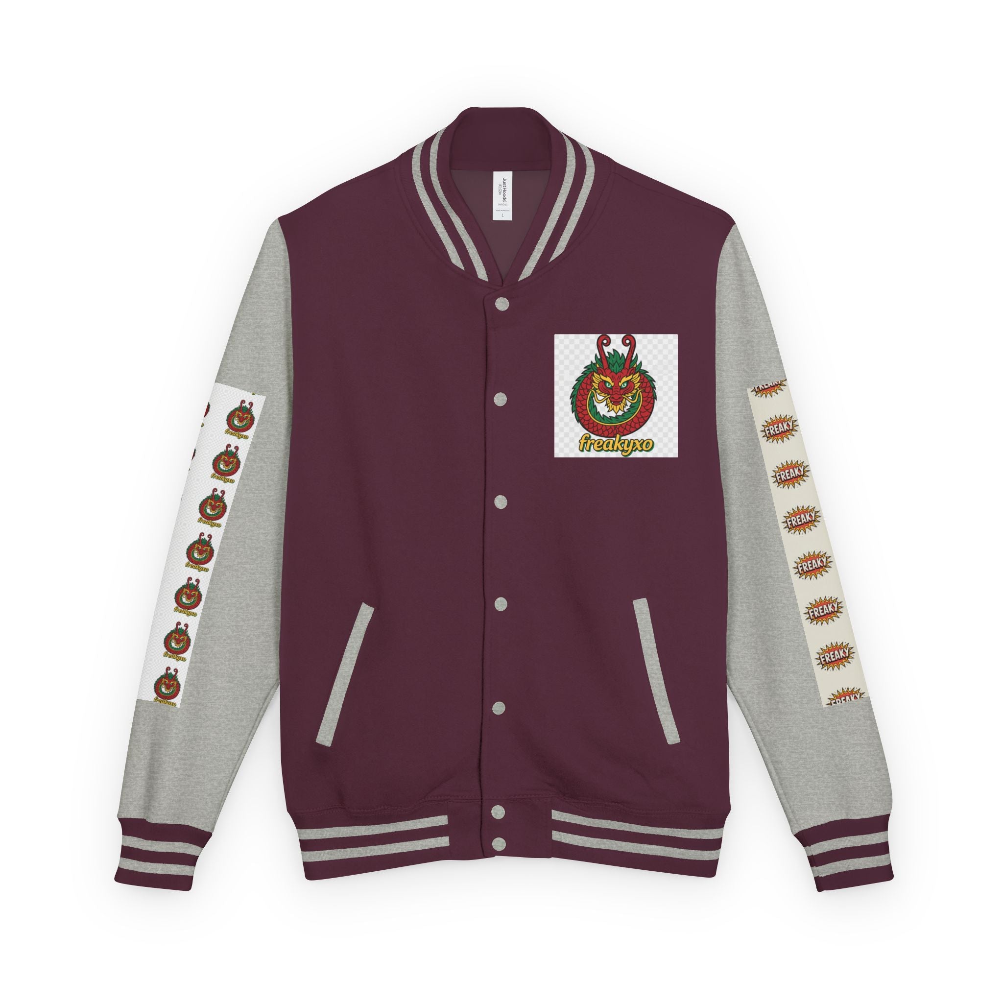 Retro Letterman Jacket with Cheerful Graphics