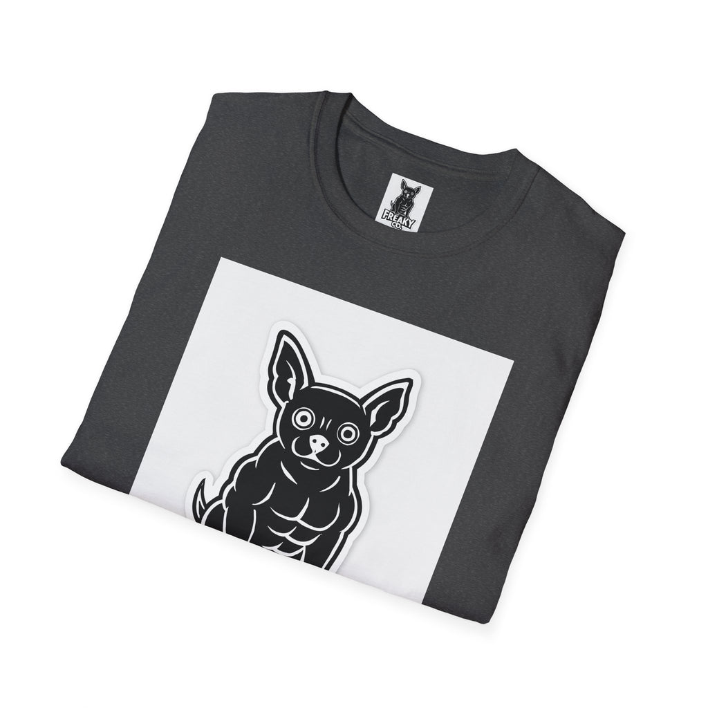 Freaky Co. Unisex Softstyle T-Shirt with Playful Chihuahua Design