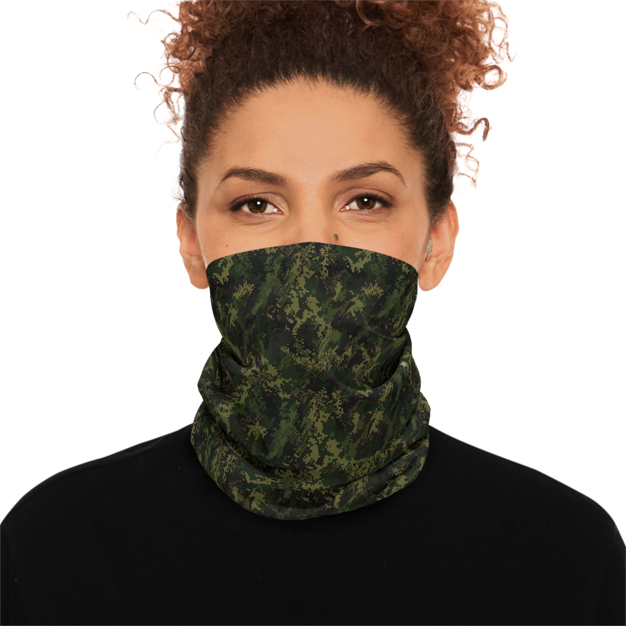 Camo Winter Neck Gaiter with Drawstring — Warm Outdoor Face Mask
