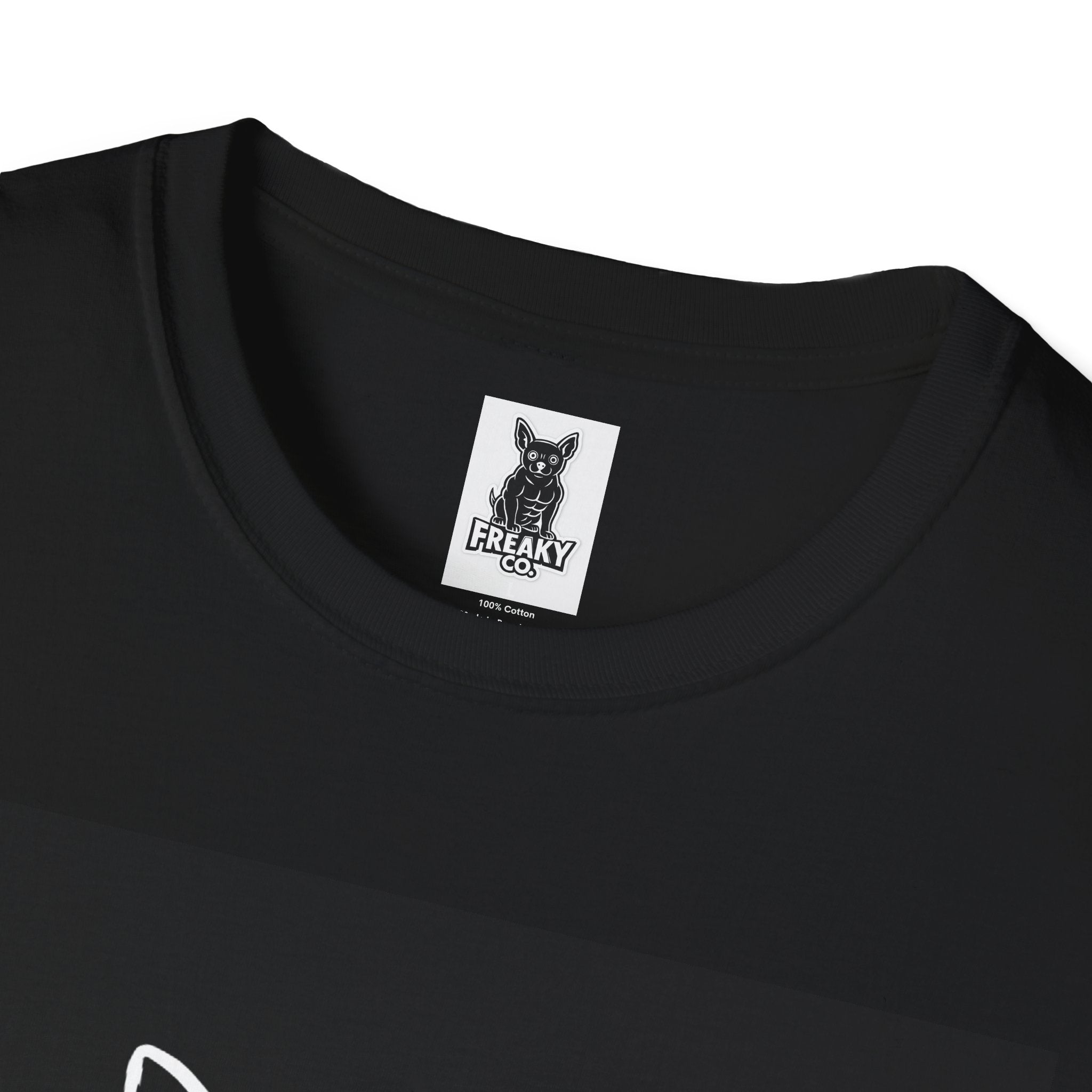 Freaky Co. Unisex Softstyle T-Shirt with Playful Chihuahua Design