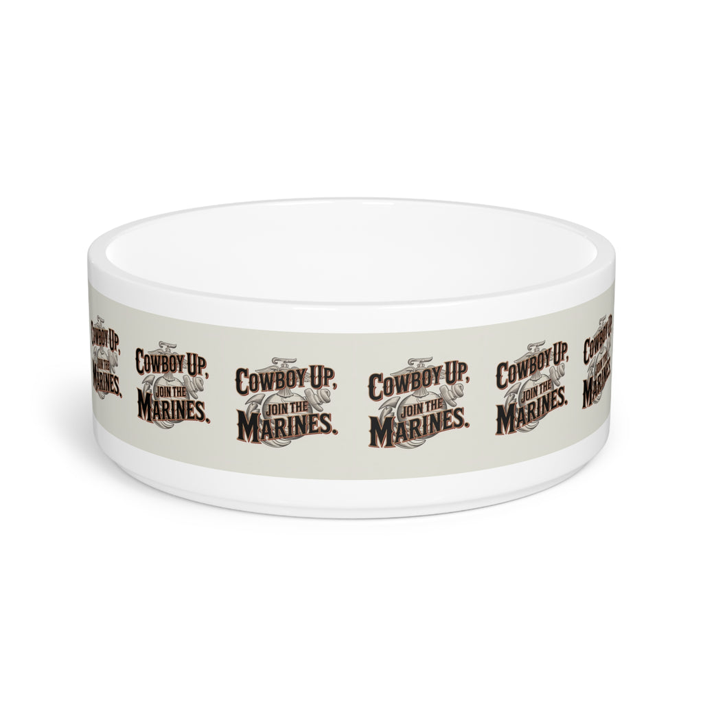 Cowboy Up Personalized Pet Bowl for Marines