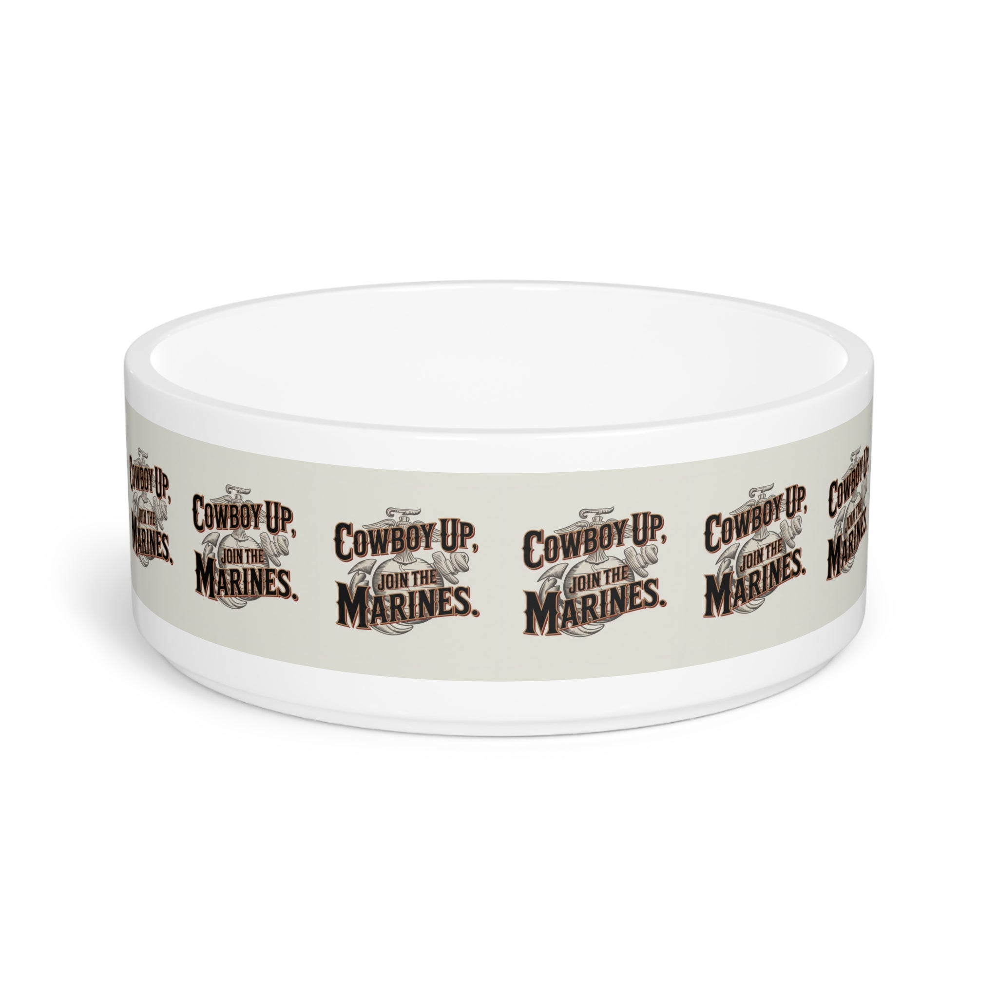 Cowboy Up Personalized Pet Bowl for Marines