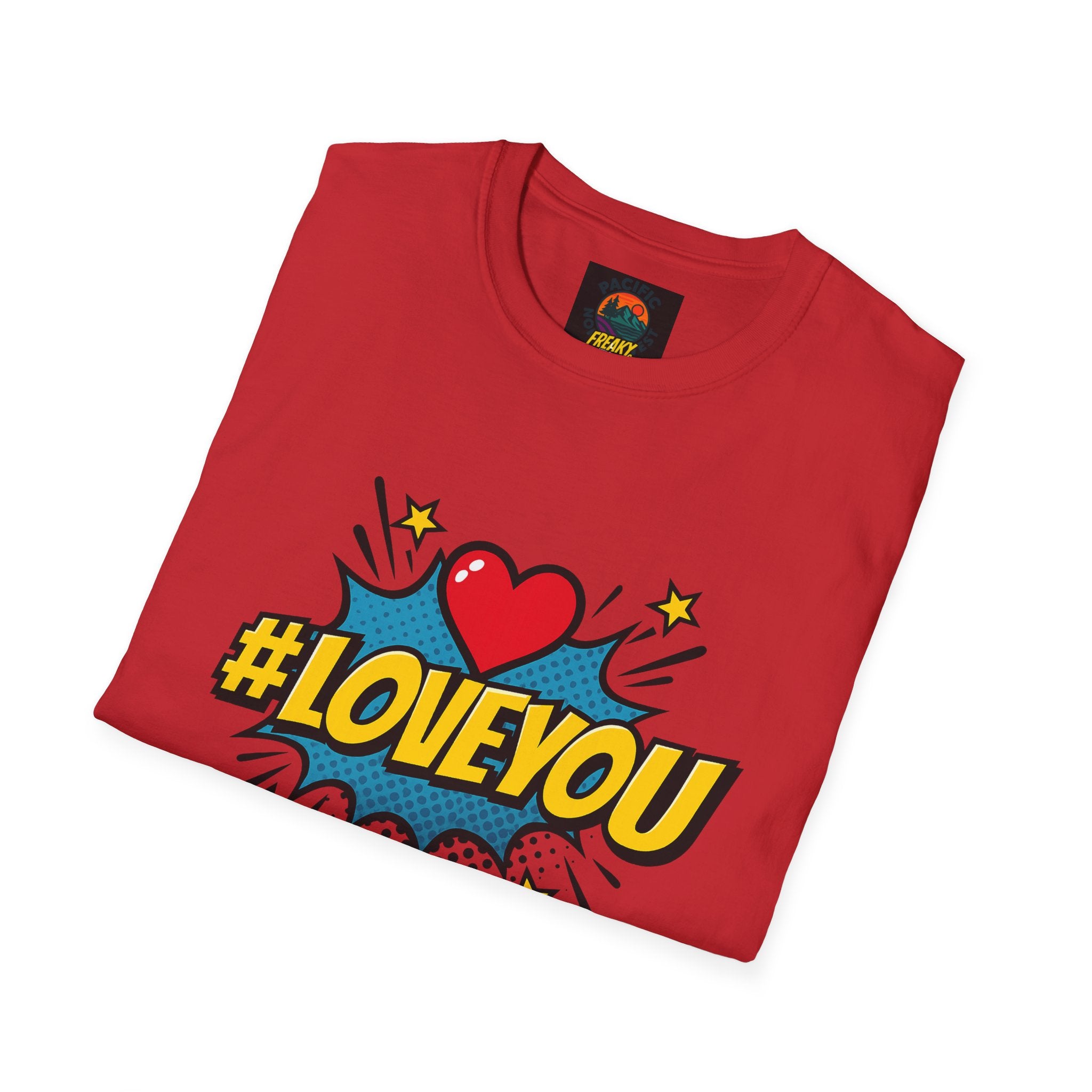 I Love You Pop Art T-Shirt — Retro Comic Heart Design