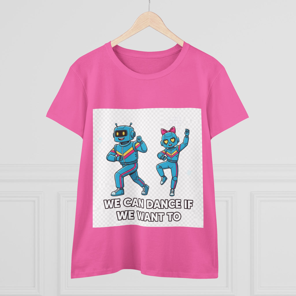 Dancing Robots Tee — “We Can Dance If We Want To” Women's Cotton T‑Shirt