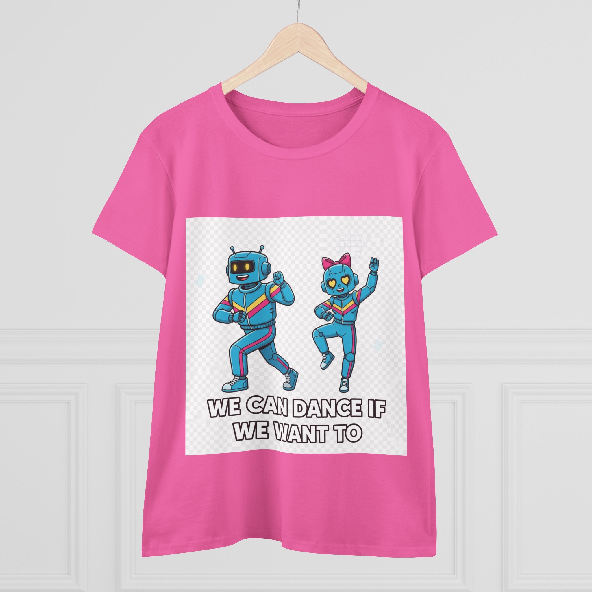 Dancing Robots Tee — “We Can Dance If We Want To” Women's Cotton T‑Shirt