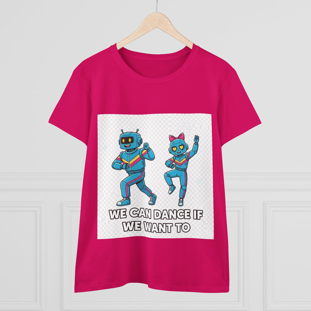 Dancing Robots Tee — “We Can Dance If We Want To” Women's Cotton T‑Shirt