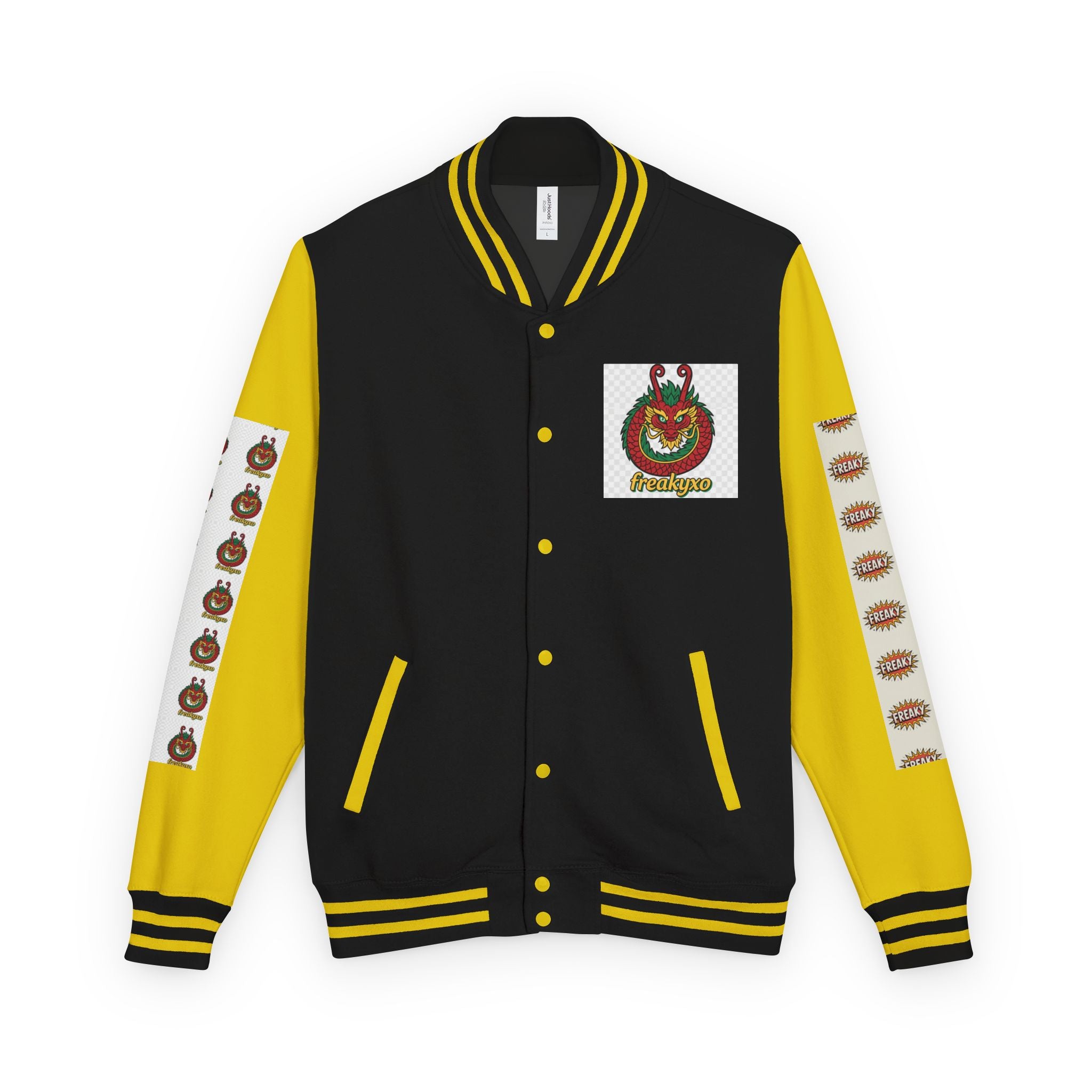 Retro Letterman Jacket with Cheerful Graphics