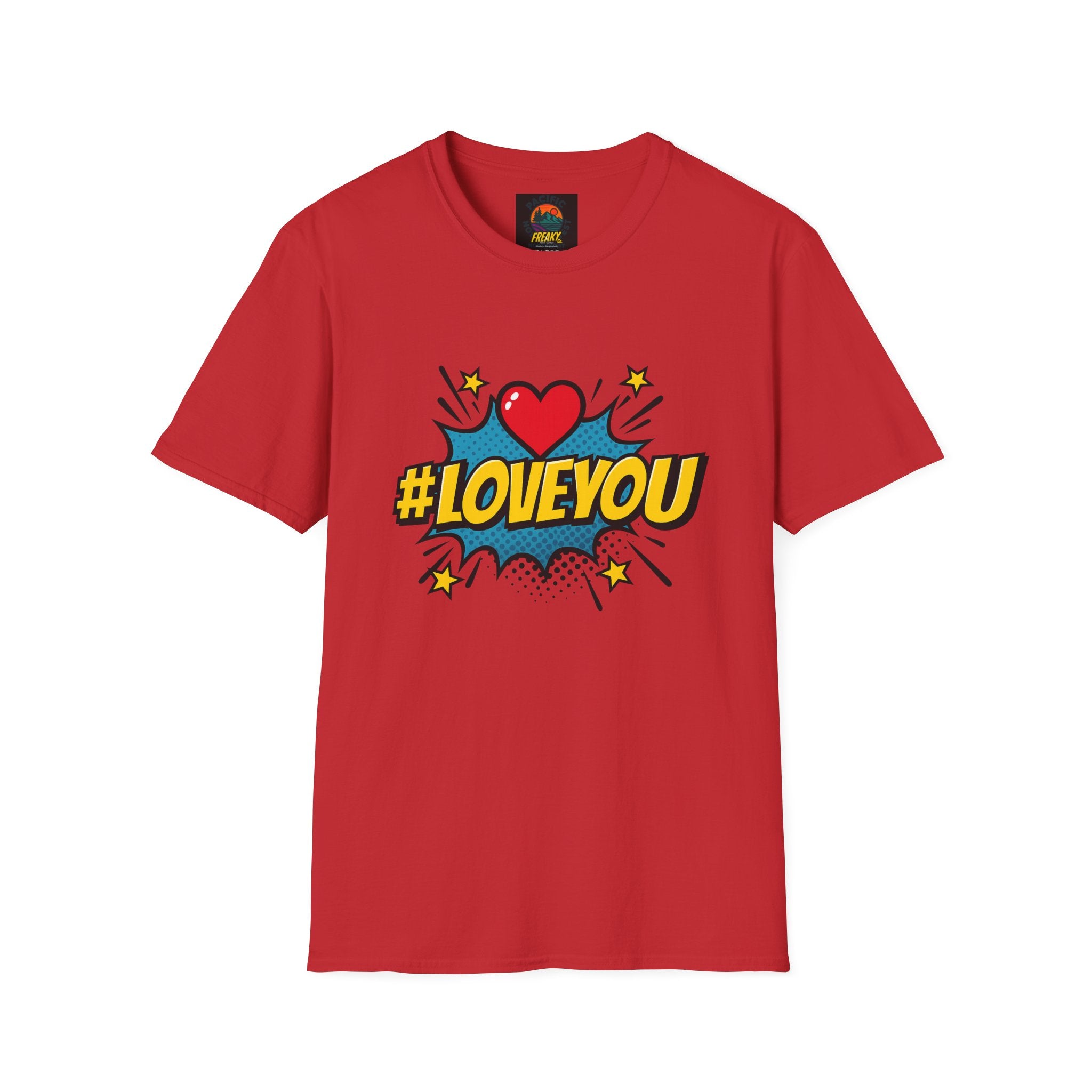 I Love You Pop Art T-Shirt — Retro Comic Heart Design