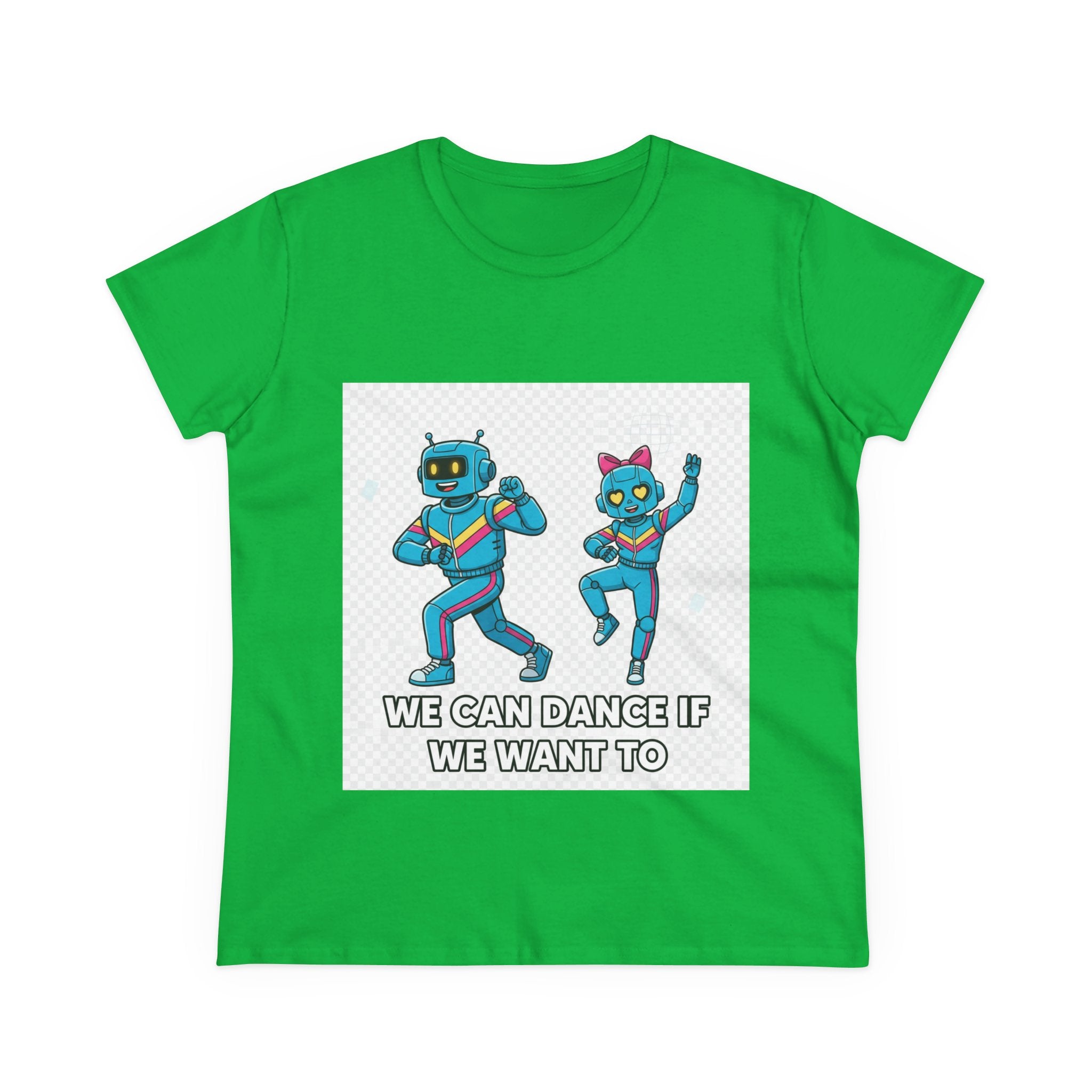 Dancing Robots Tee — “We Can Dance If We Want To” Women's Cotton T‑Shirt