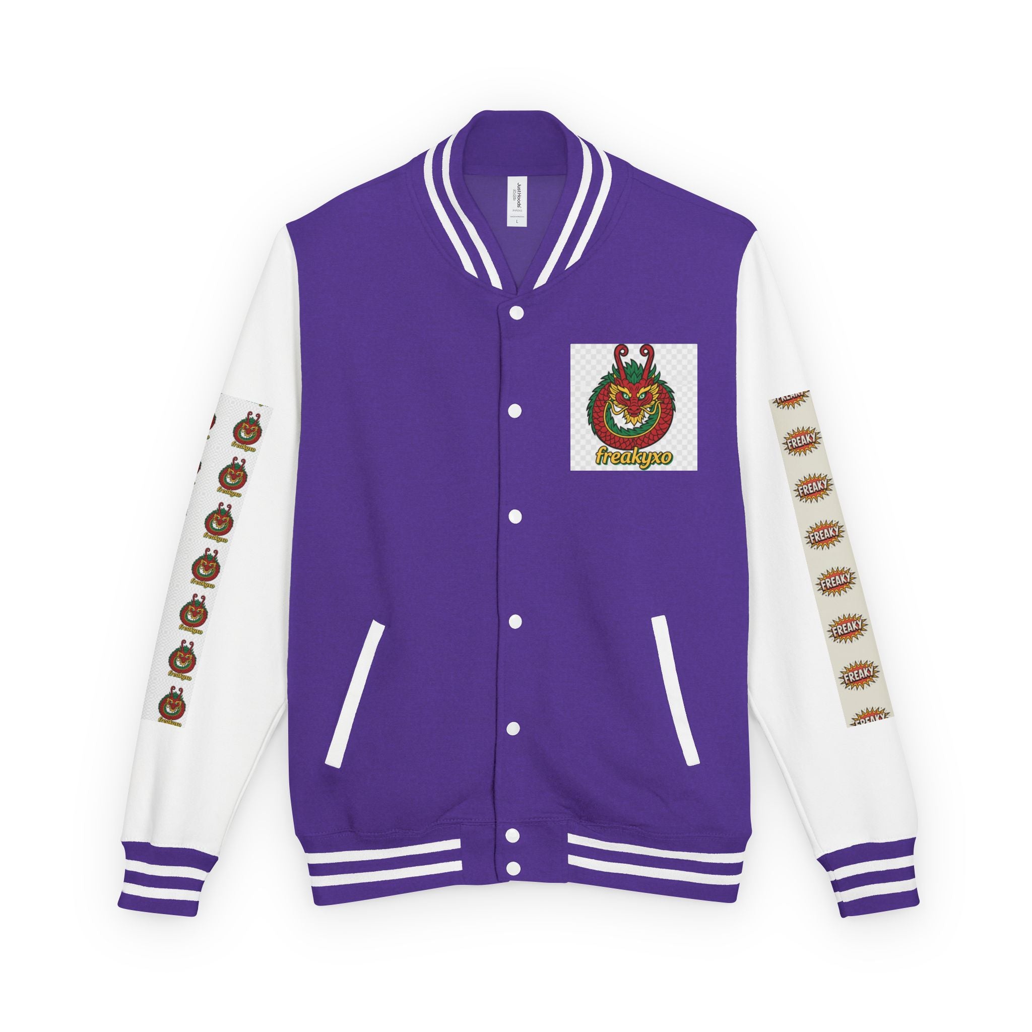 Retro Letterman Jacket with Cheerful Graphics