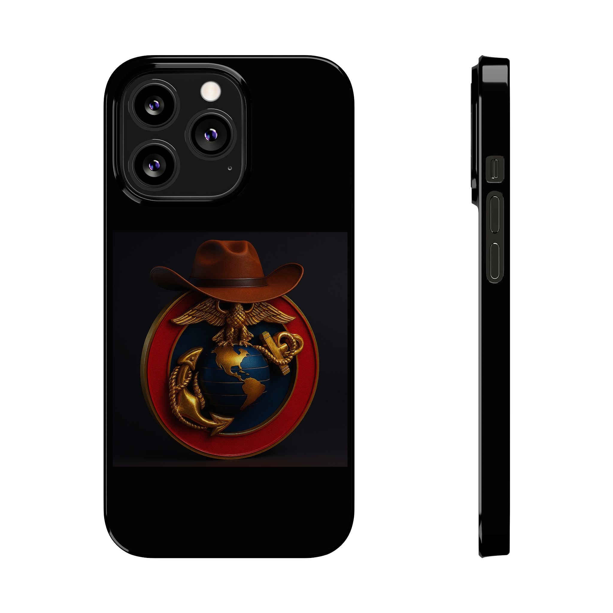 Slim Phone Case with Marine Corps Eagle Globe and Anchor Design