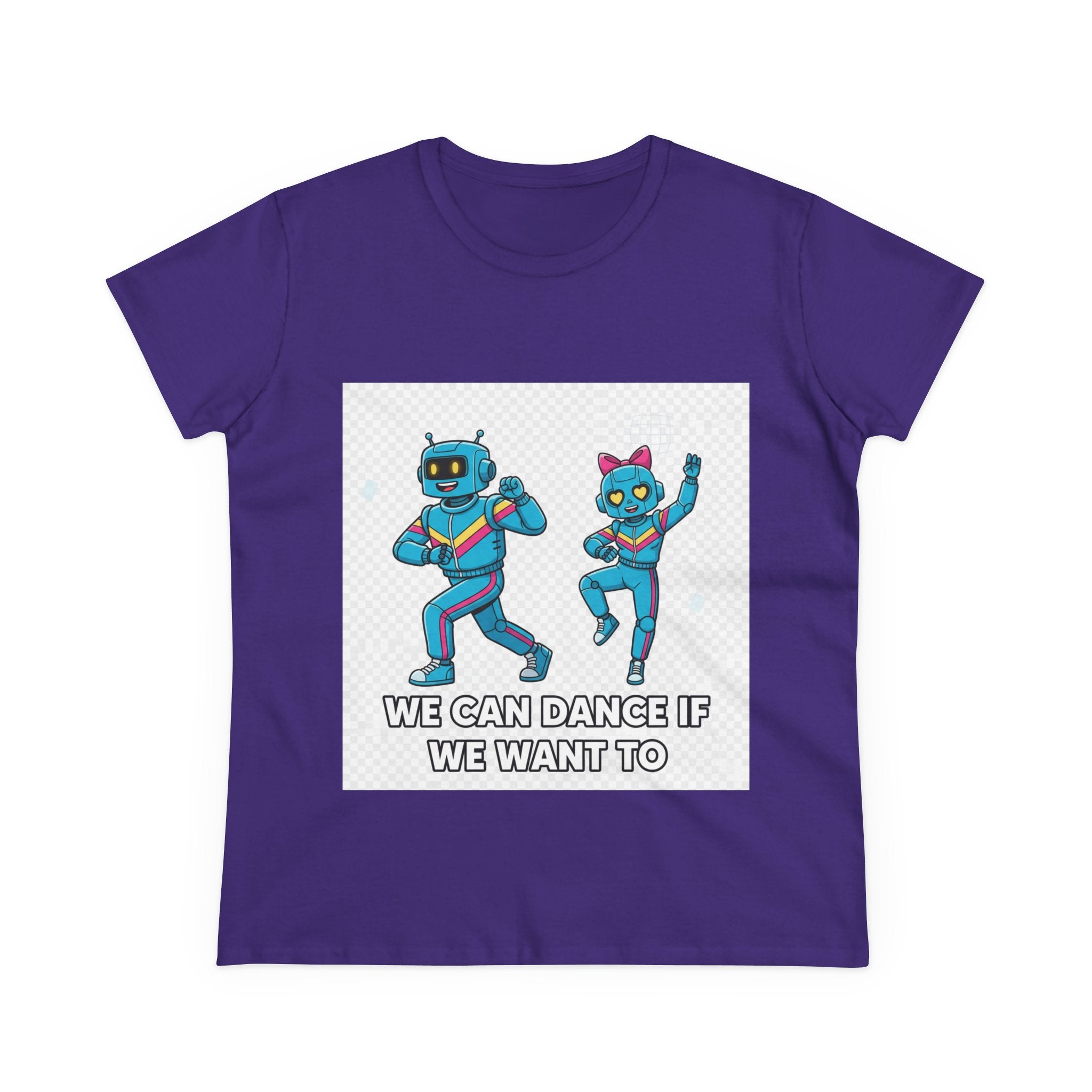 Dancing Robots Tee — “We Can Dance If We Want To” Women's Cotton T‑Shirt