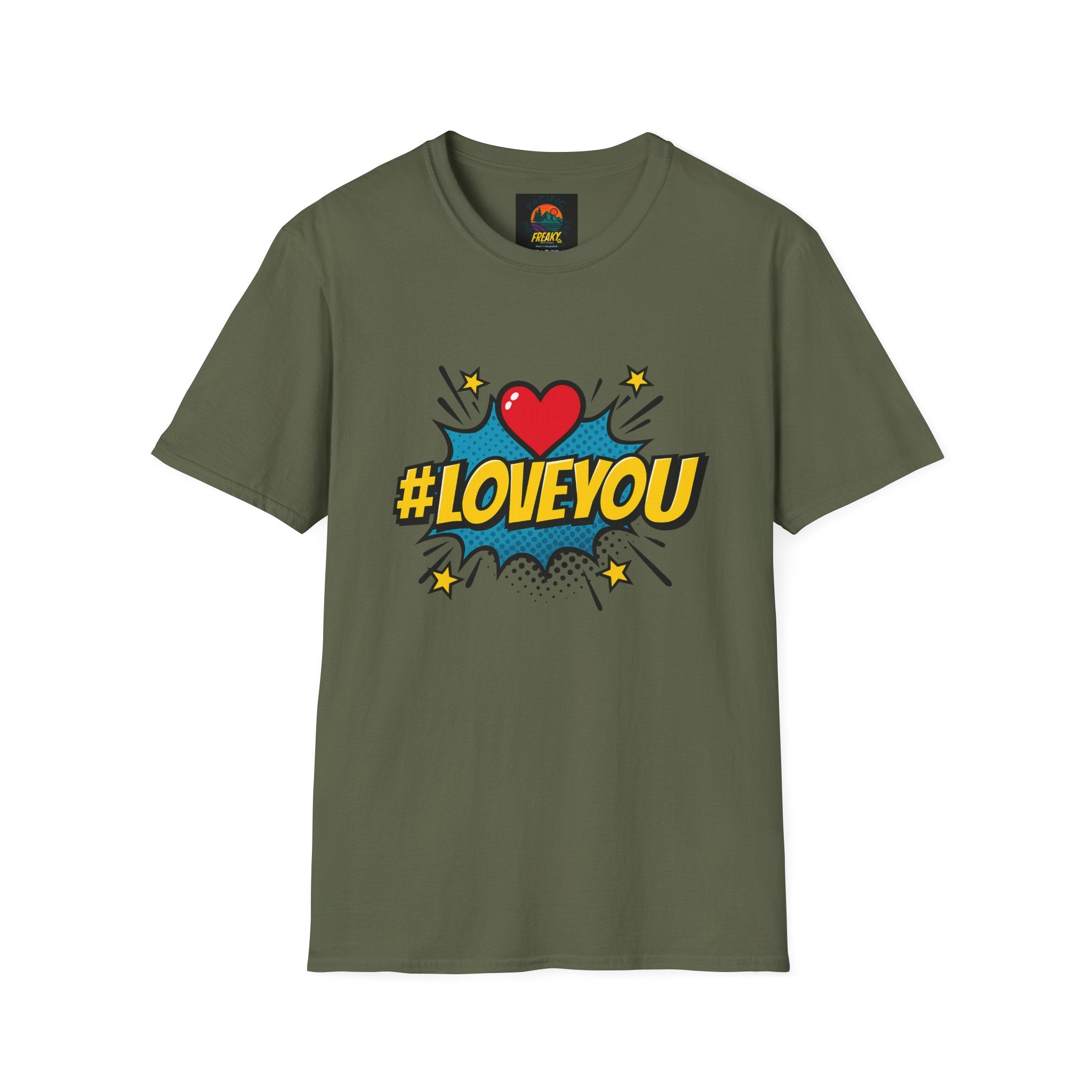 I Love You Pop Art T-Shirt — Retro Comic Heart Design