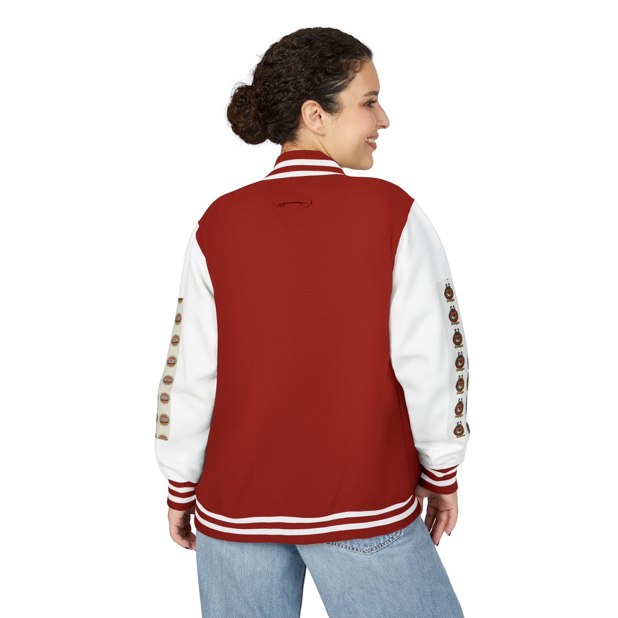Retro Letterman Jacket with Cheerful Graphics